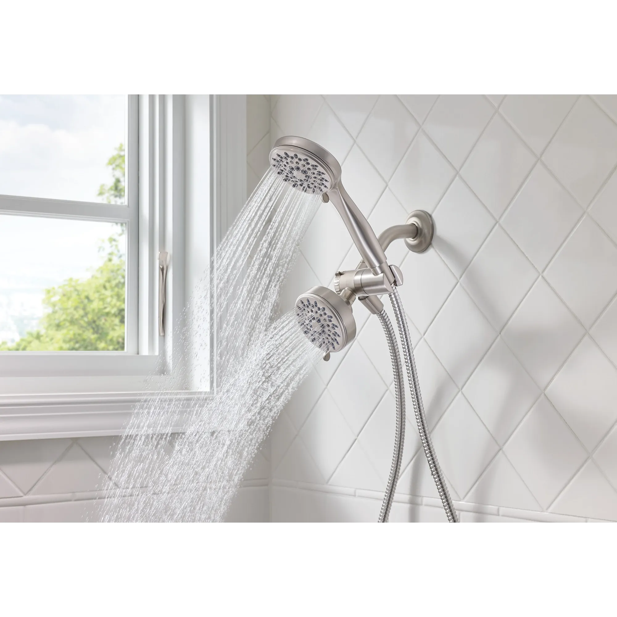 Ignite Five-Function 3 3/4" Diameter Standard Spray Head With Handheld Shower - Image 11