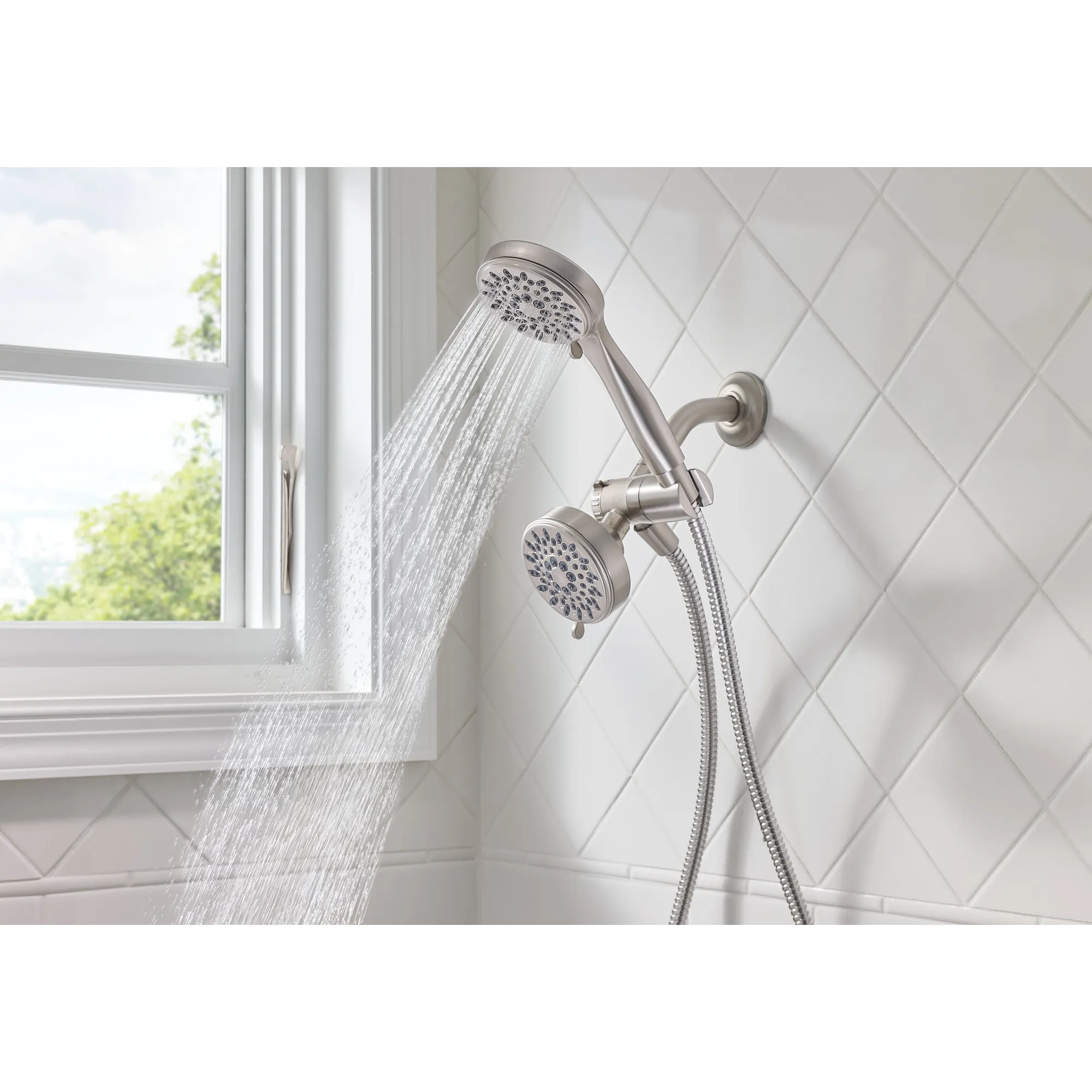 Ignite Five-Function 3 3/4" Diameter Standard Spray Head With Handheld Shower - Image 12