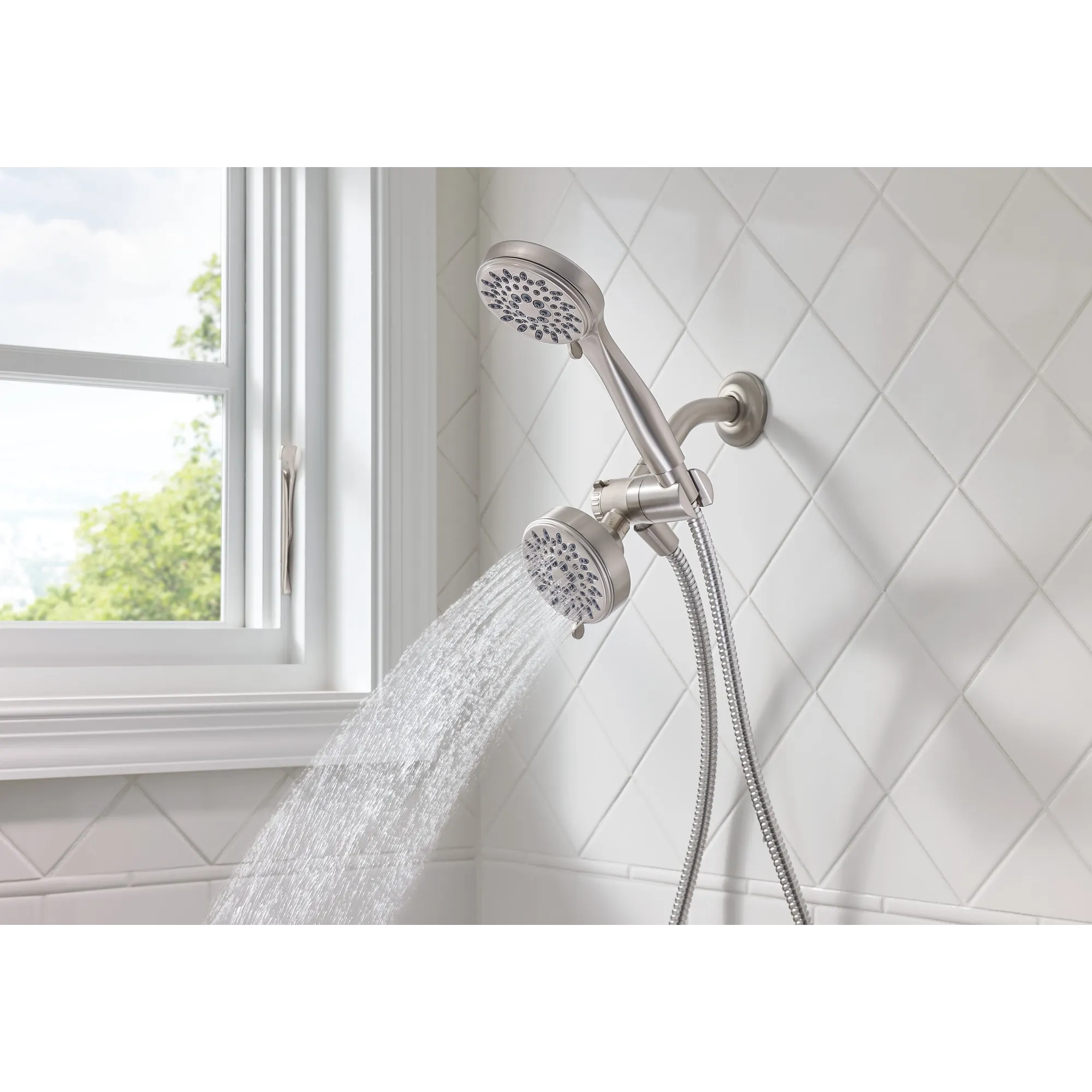 Ignite Five-Function 3 3/4" Diameter Standard Spray Head With Handheld Shower - Image 13