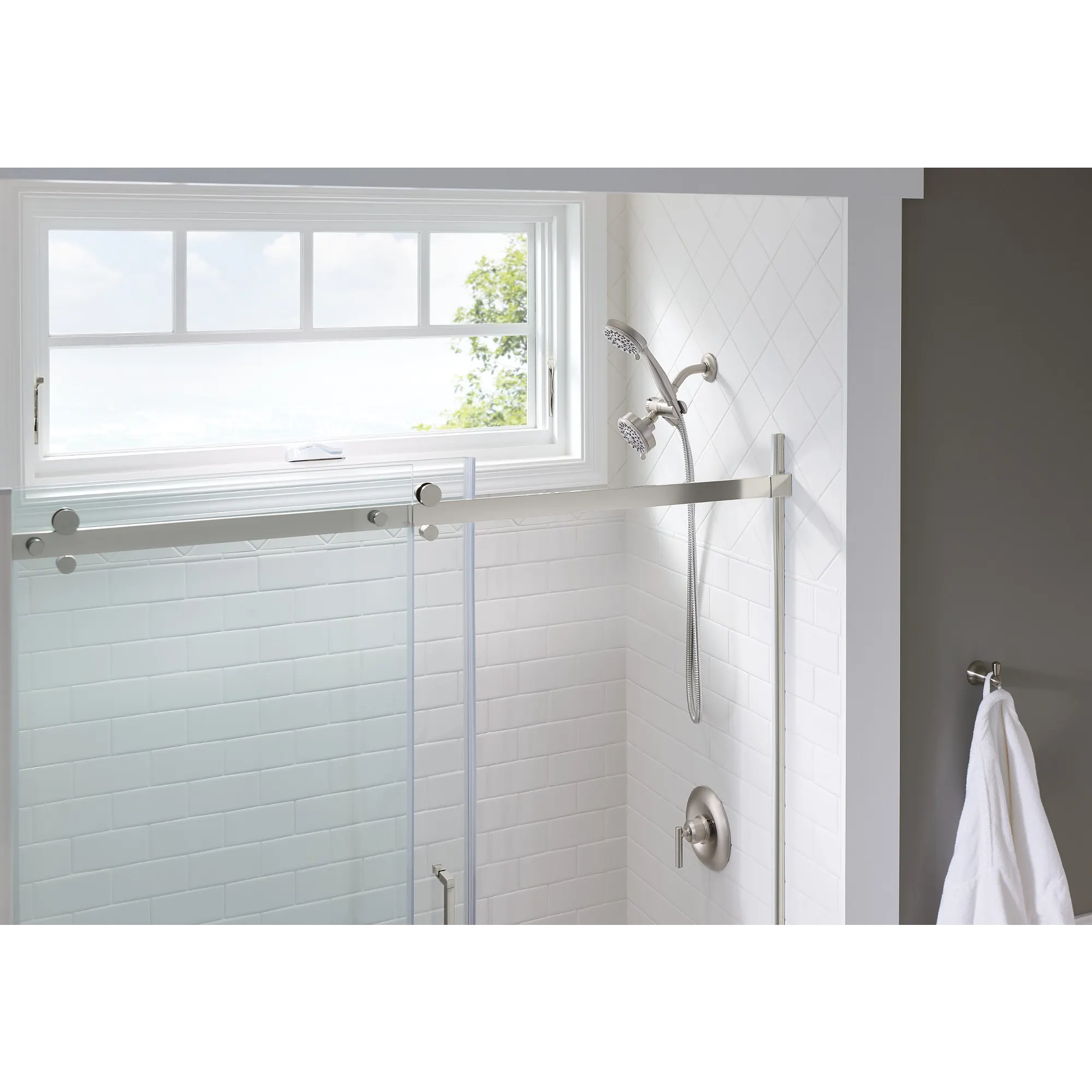 Ignite Five-Function 3 3/4" Diameter Standard Spray Head With Handheld Shower - Image 14