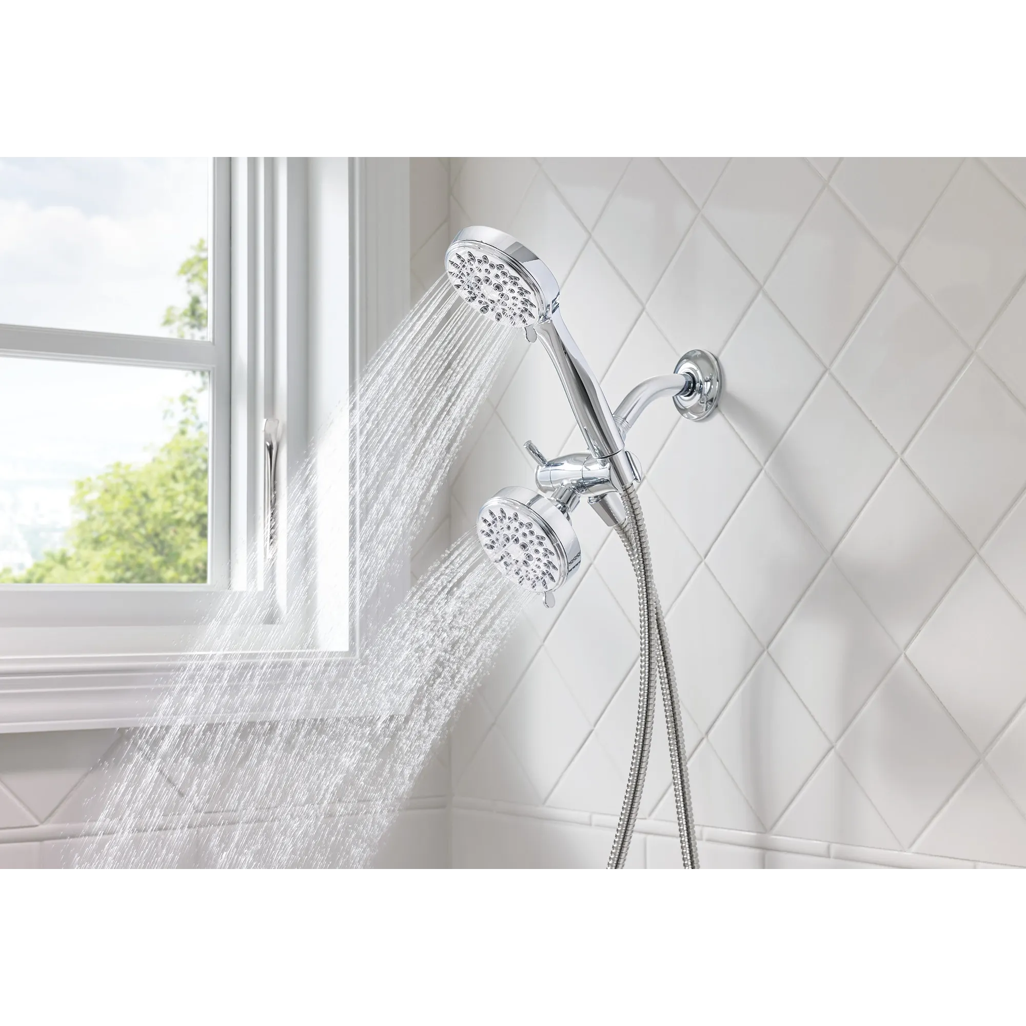 Ignite Five-Function 3 3/4" Diameter Standard Spray Head With Handheld Shower - Image 3