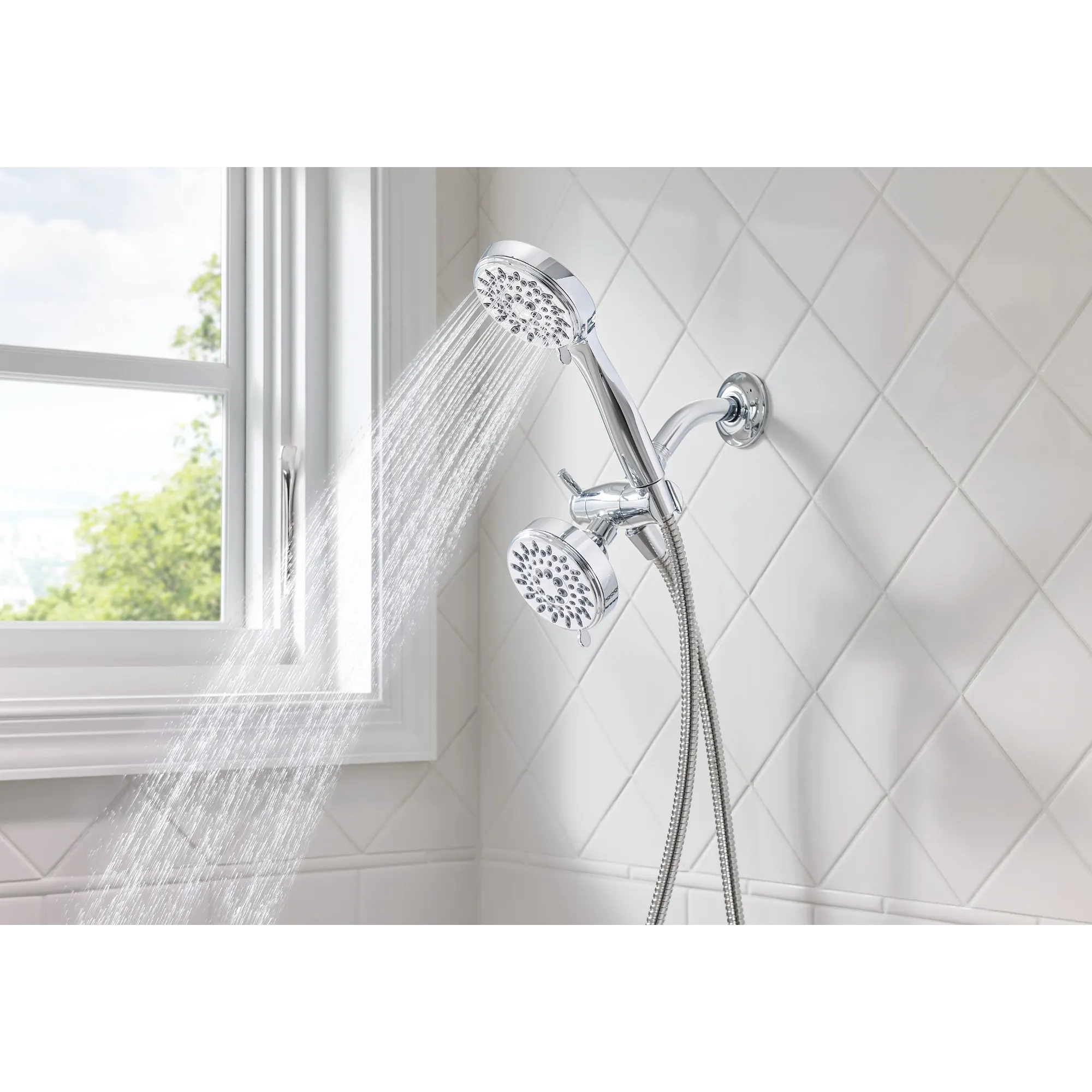 Ignite Five-Function 3 3/4" Diameter Standard Spray Head With Handheld Shower - Image 4