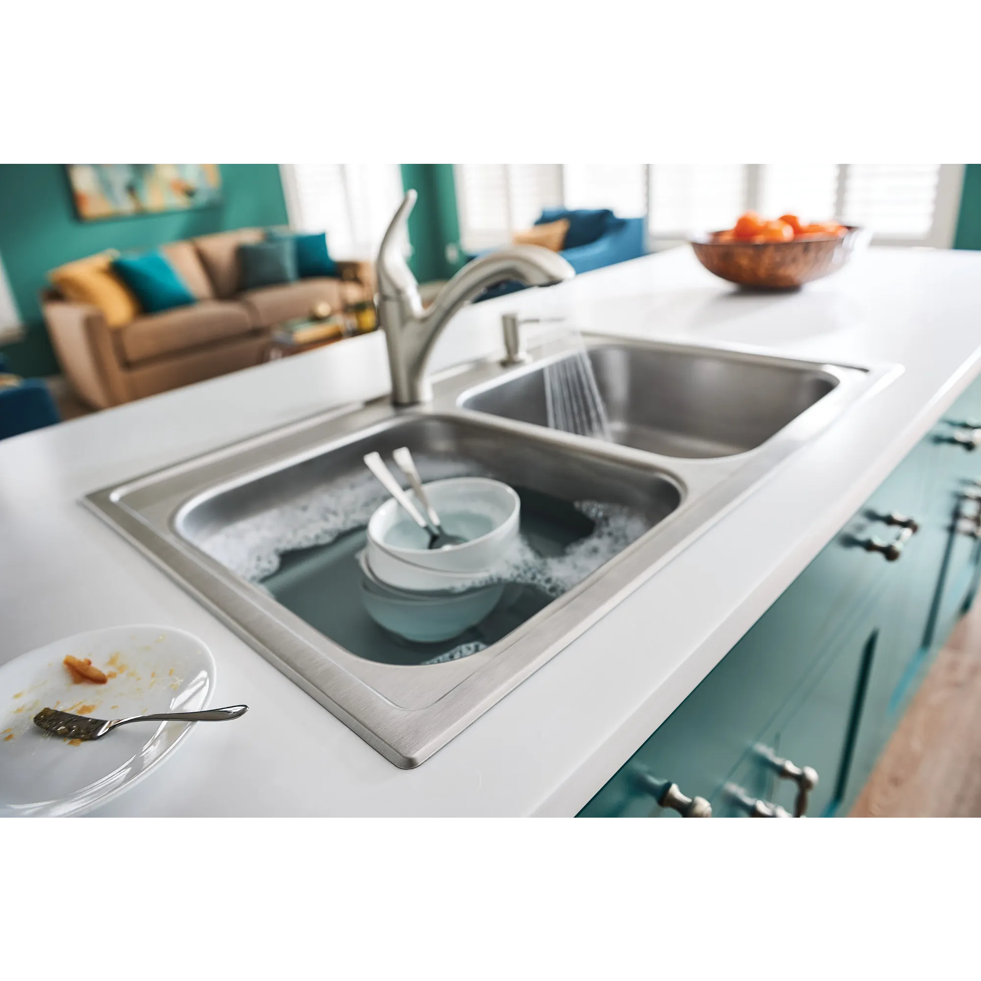 Galvin Sink & Faucet Combination - 33"X22" 20-Gauge Stainless Steel Double Bowl - Image 3