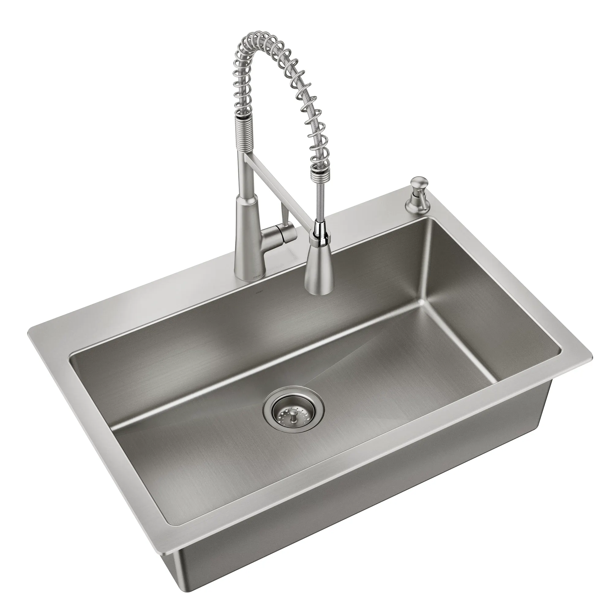 33" x 22" Stainless Steel 18 Gauge Single Bowl Dualmount Sink and Faucet Combination - Image 11