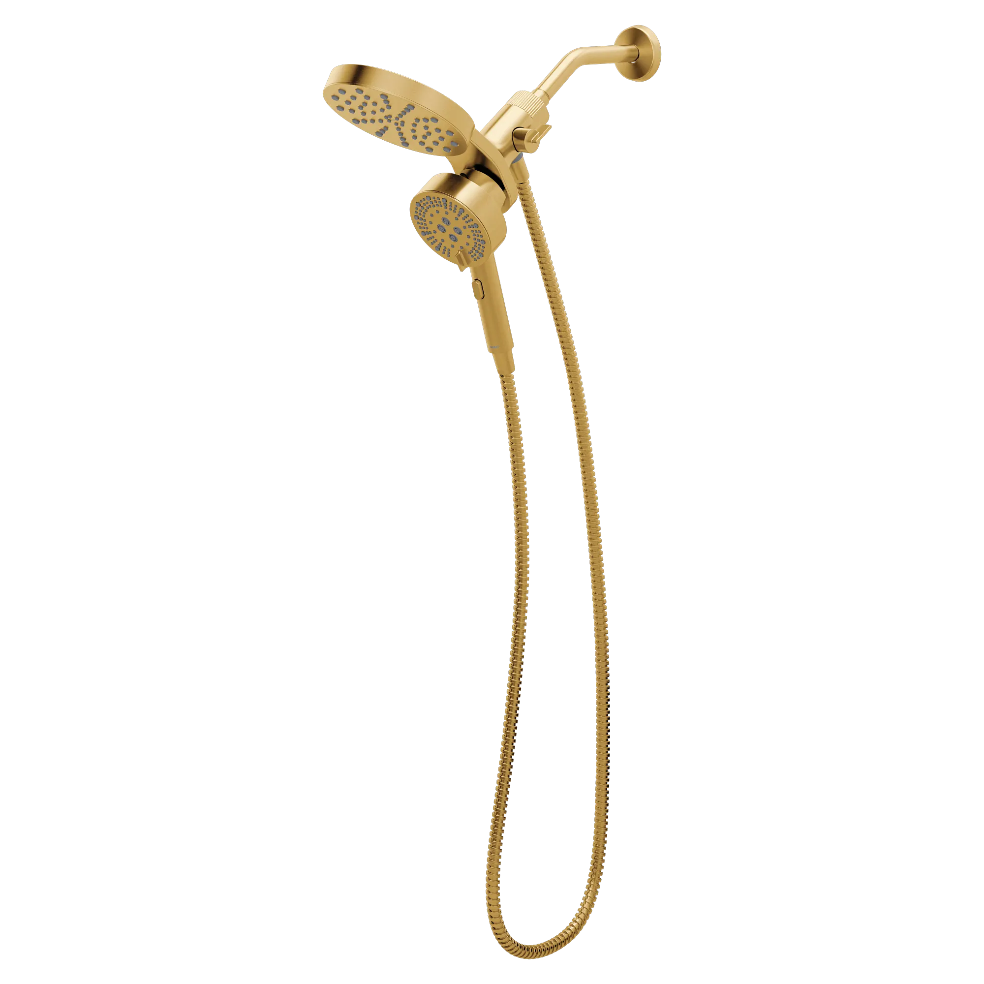 Magnetix Brushed gold six-function 6.7" diameter spray head standard with handshower - Image 4