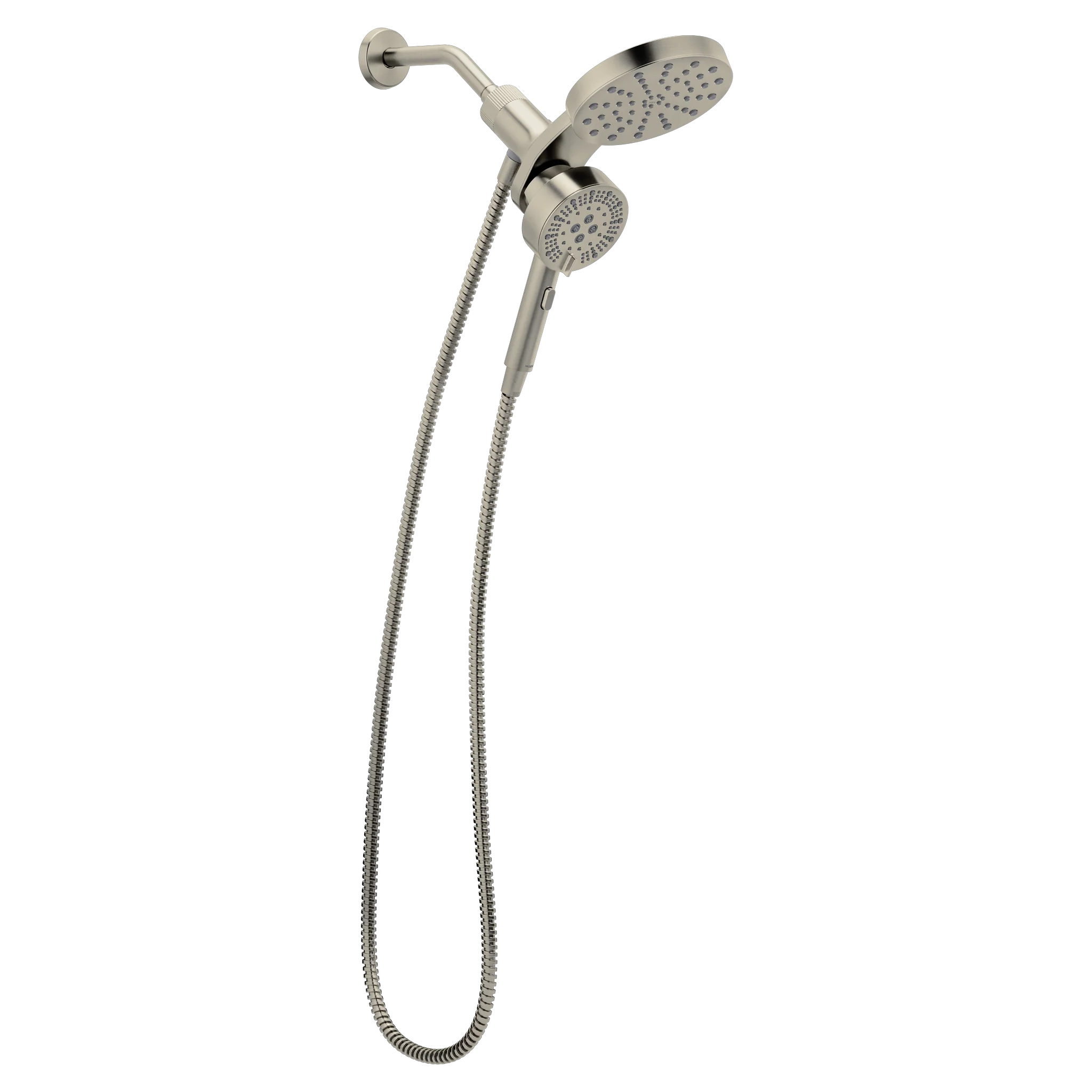Magnetix Brushed nickel six-function 6.7" diameter spray head standard with handshower