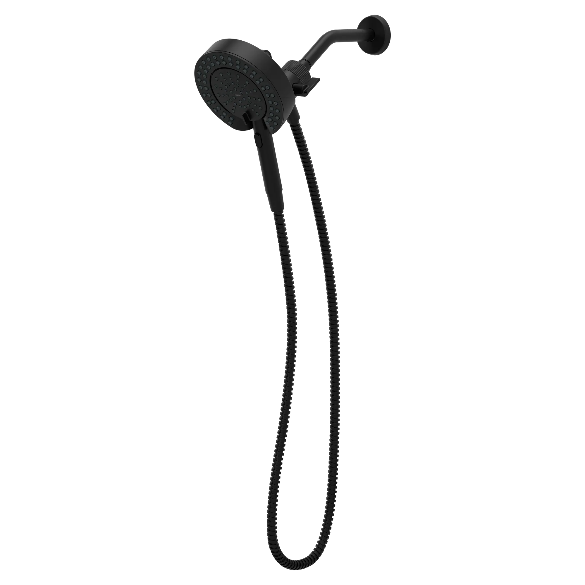 Magnetix Matte black six-function 6-1/2" diameter spray head standard with handshower - Image 2