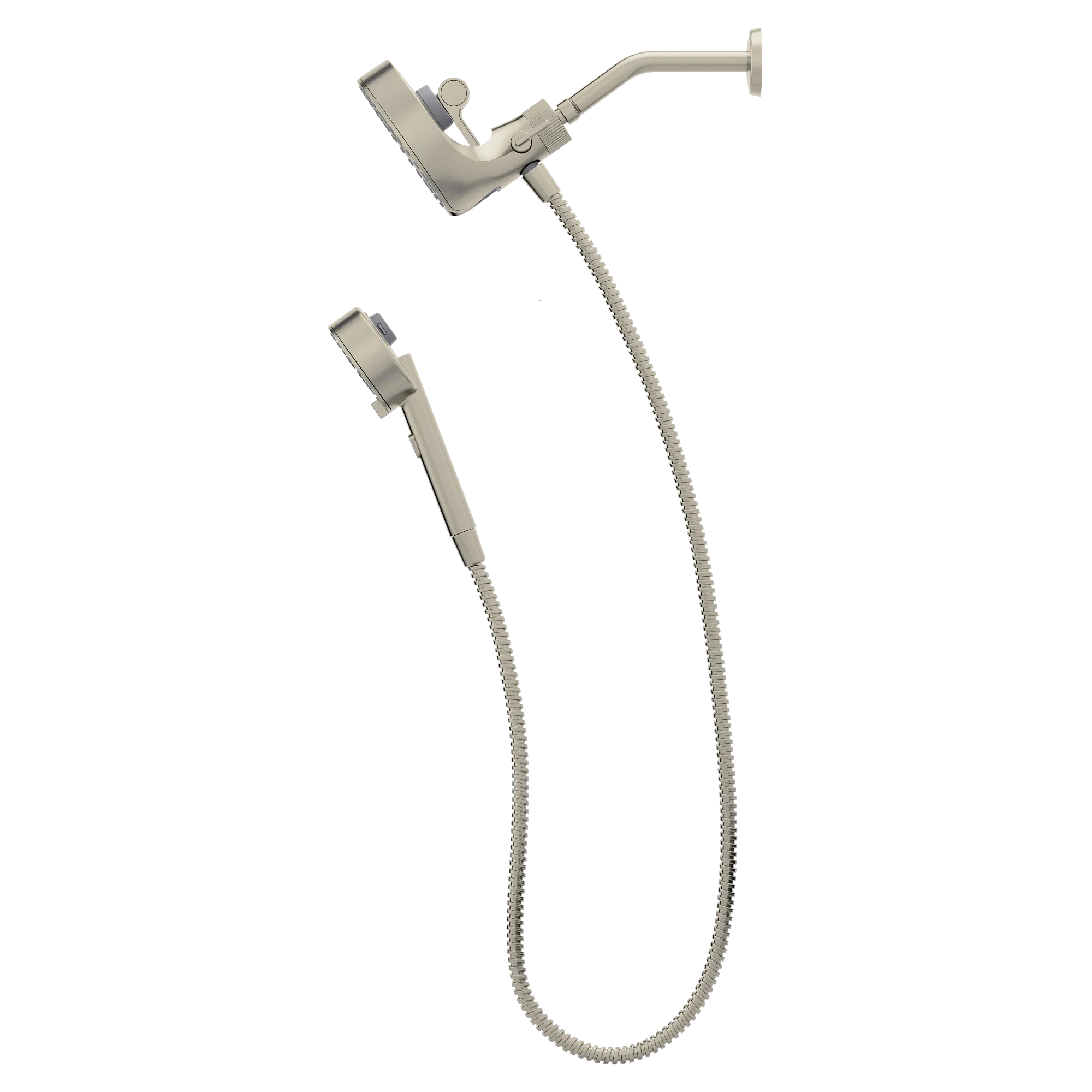 Magnetix Brushed nickel six-function 6-1/2" diameter spray head standard with handshower - Image 2