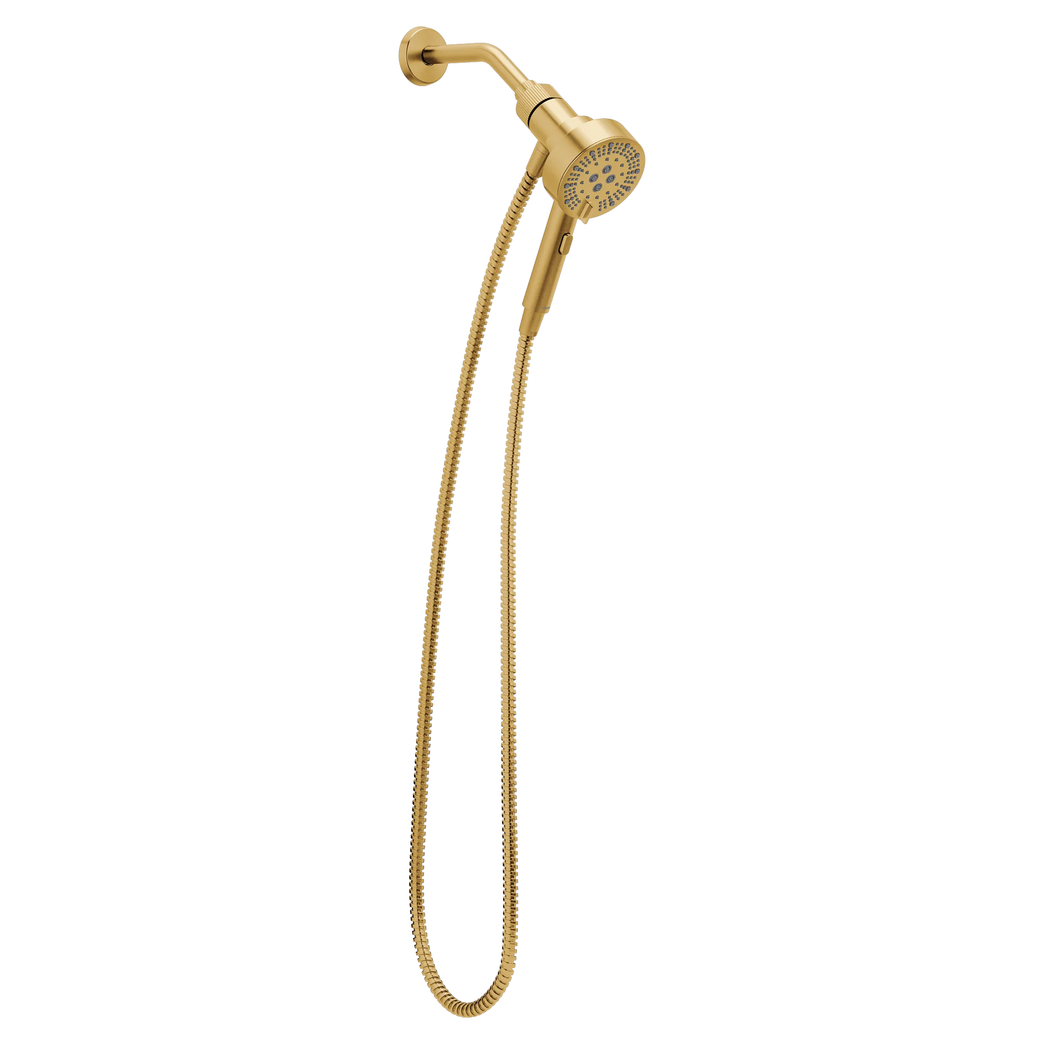 Magnetix Brushed gold six-function 4.25" diameter spray head handshower