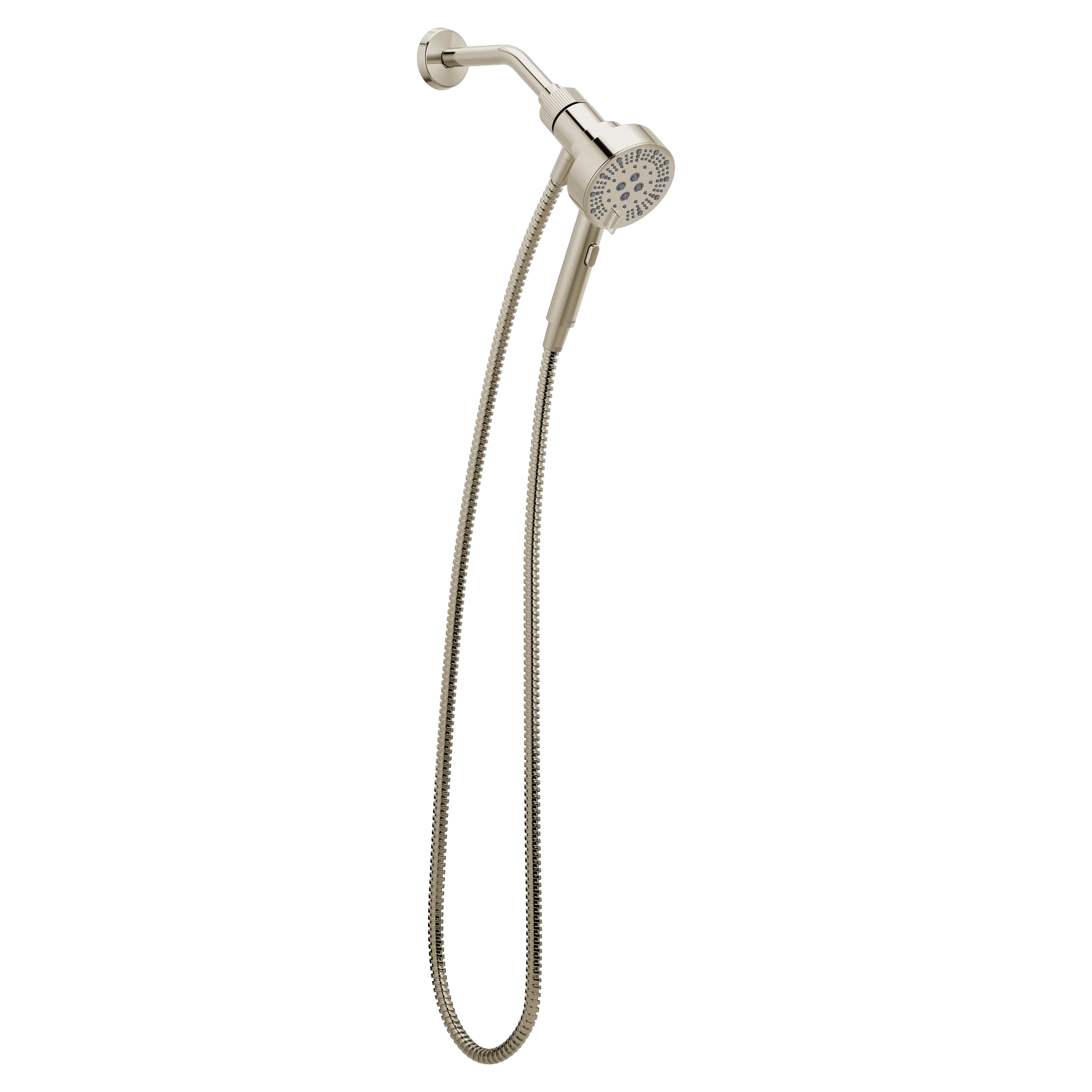 Magnetix Polished nickel six-function 4.25" diameter spray head handshower