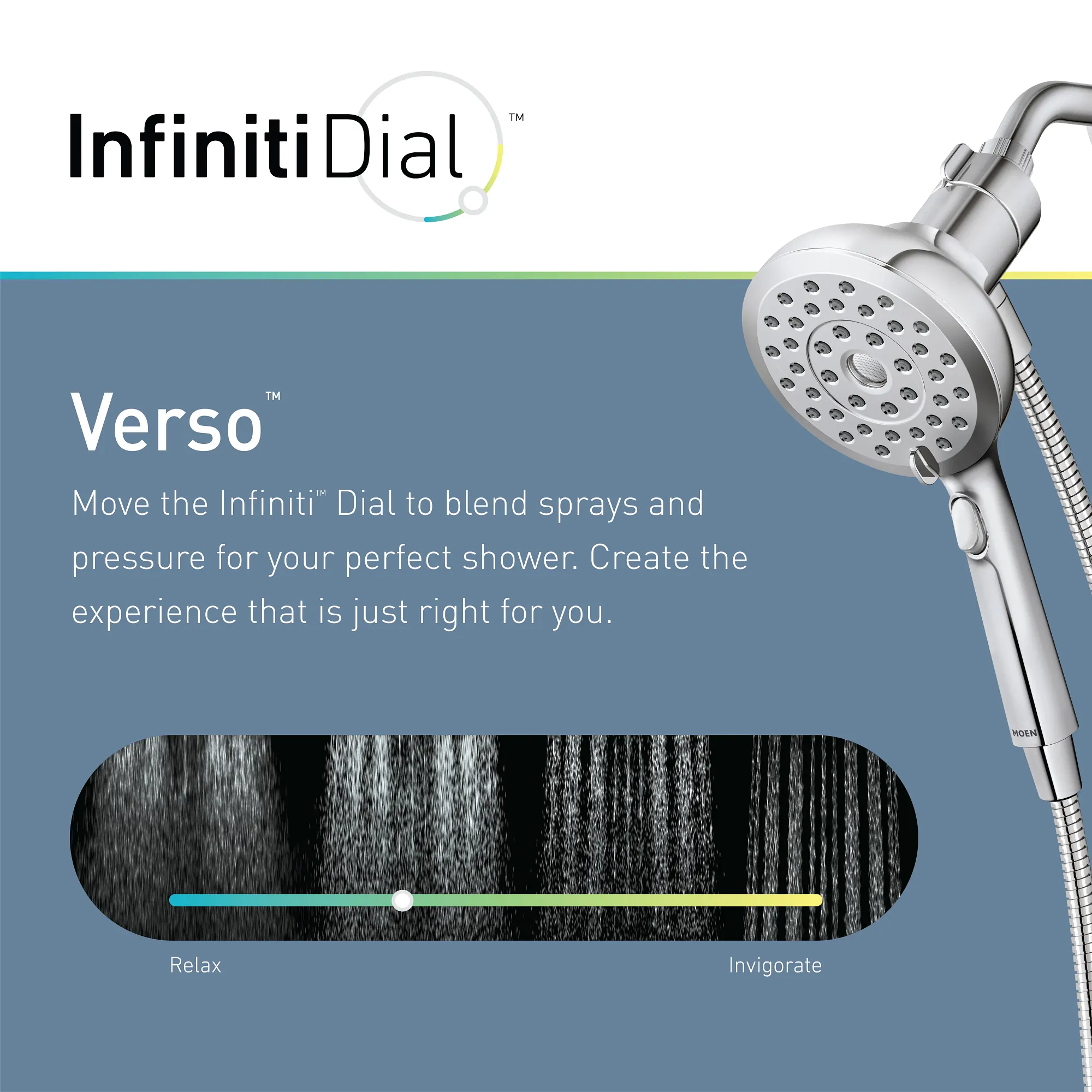 Verso 5" Eco-Performance Handheld Shower with Infiniti Dial - Image 11