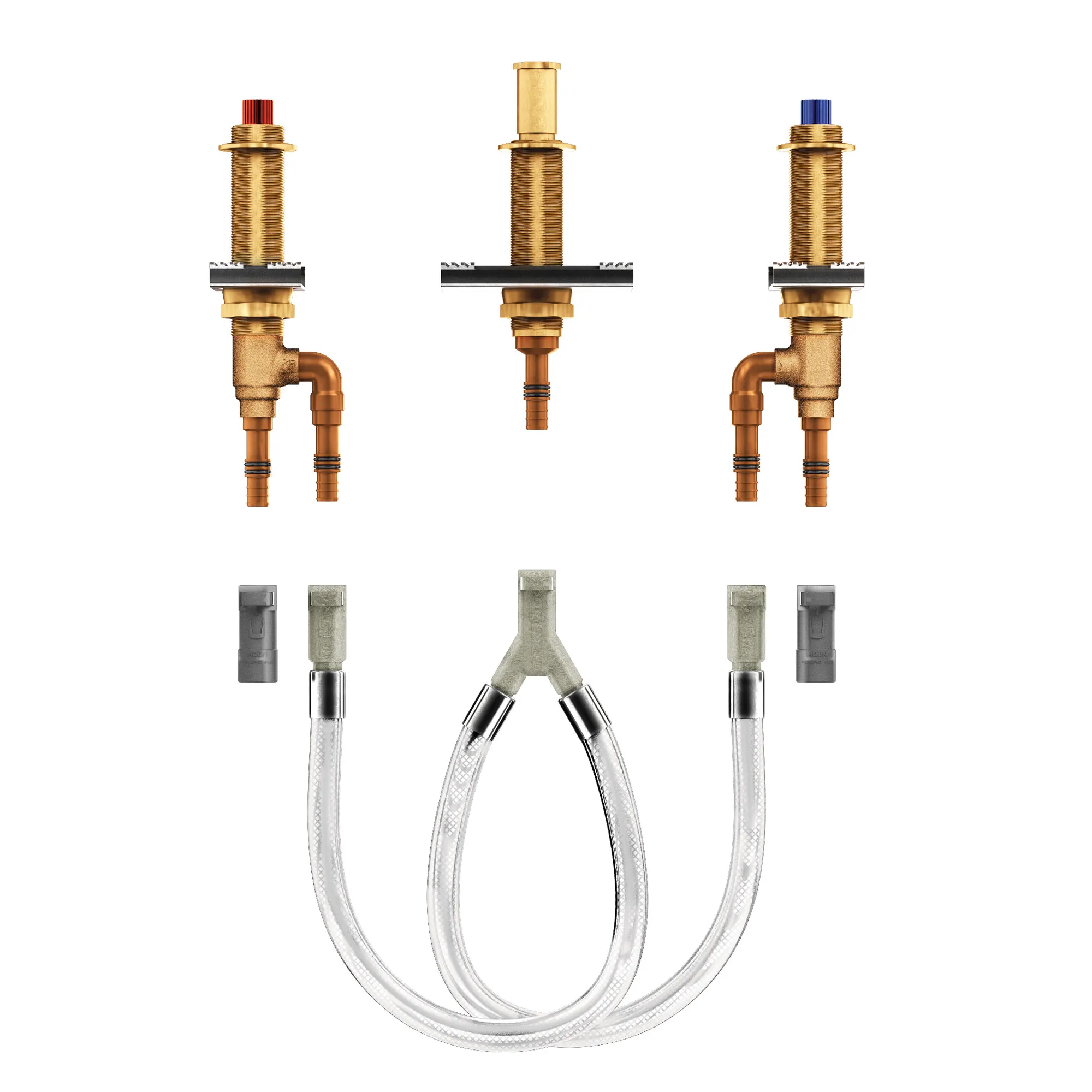 M-pact Two Handle Roman Tub Valve 10" - 24" Center 1/2" Cpvc Crimp Ring Pex Connection - Image 2