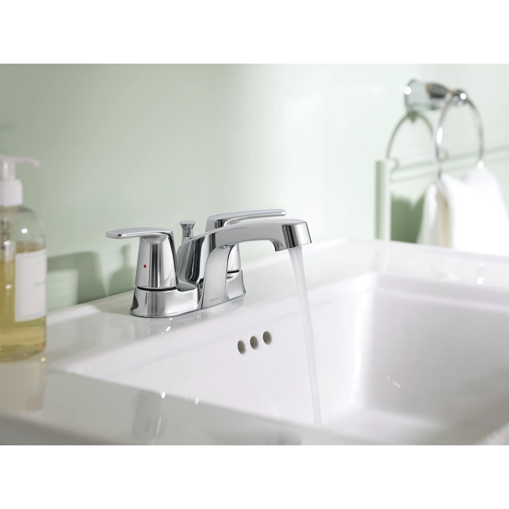 Chateau Chrome two-handle low arc bathroom faucet - Image 3