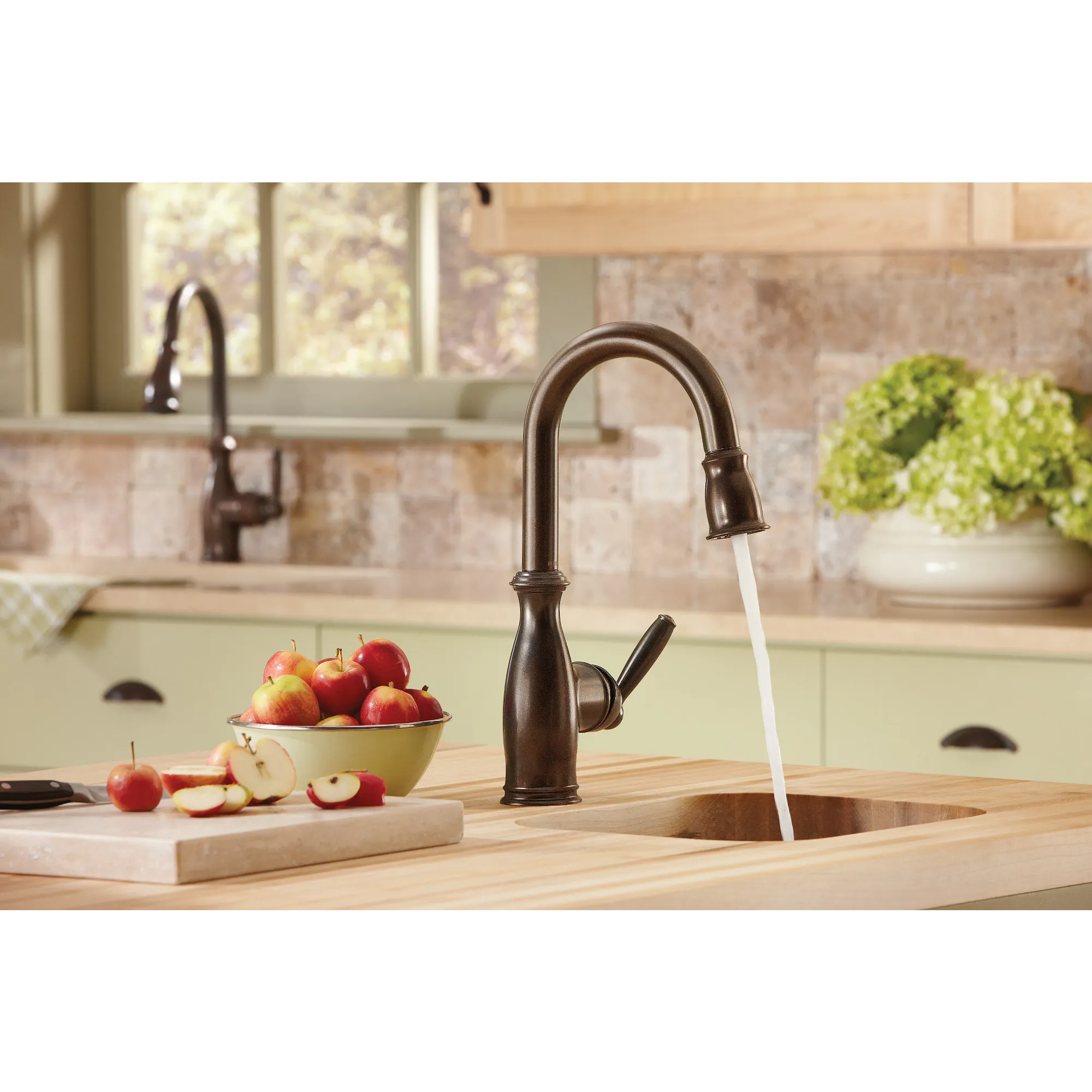 Brantford Chrome One-Handle High Arc Pulldown Bar Faucet - Image 4