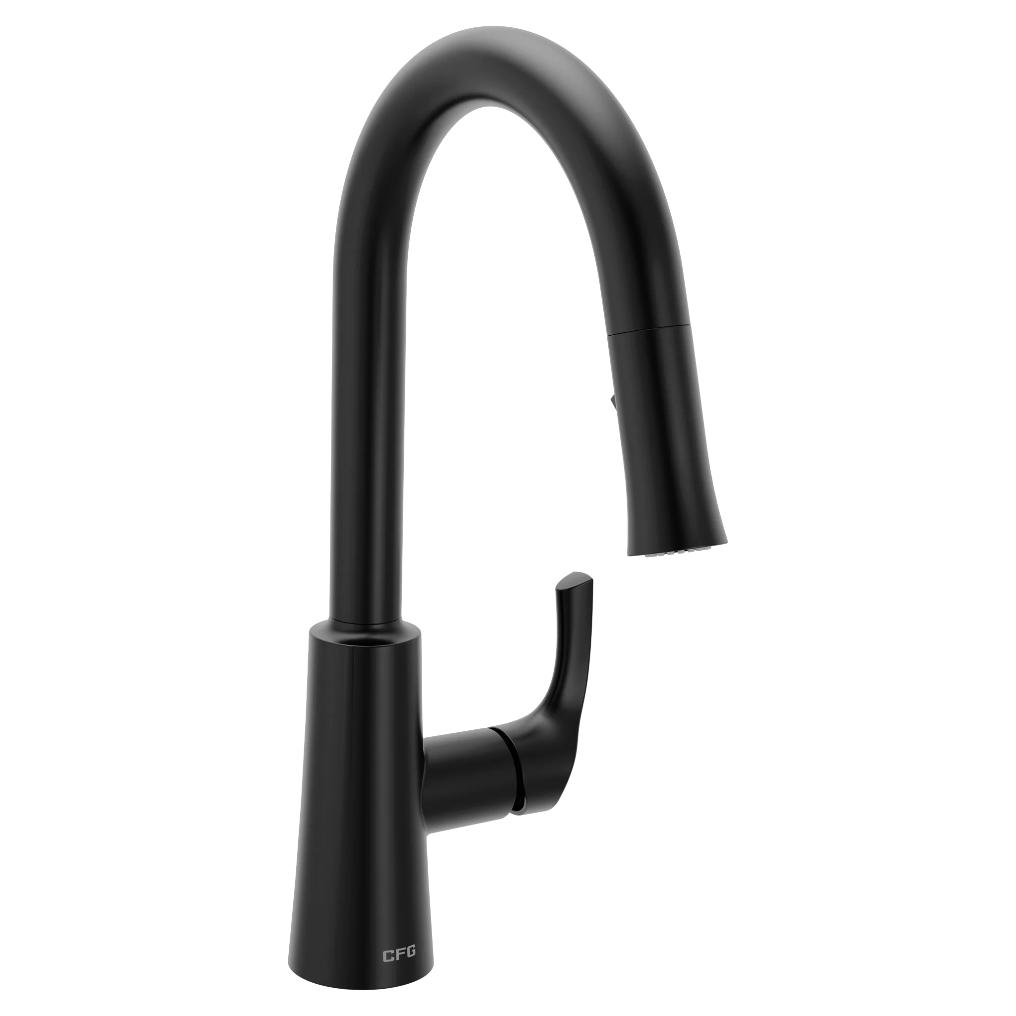 Ash Matte black one-handle high arc pulldown kitchen faucet