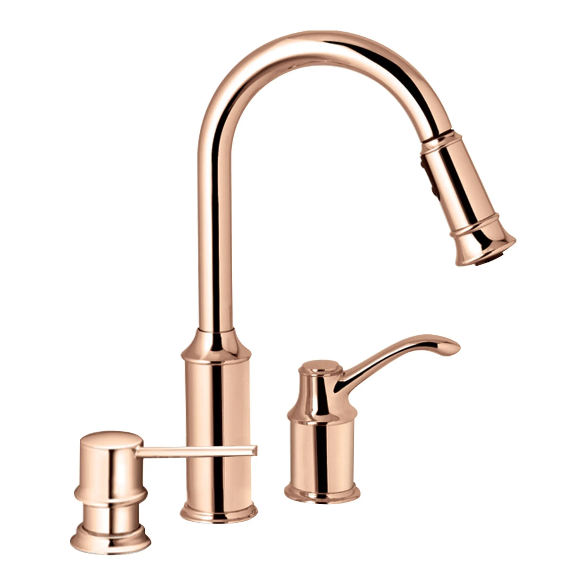 Aberdeen Chrome One-Handle High Arc Pulldown Kitchen Faucet - Image 16