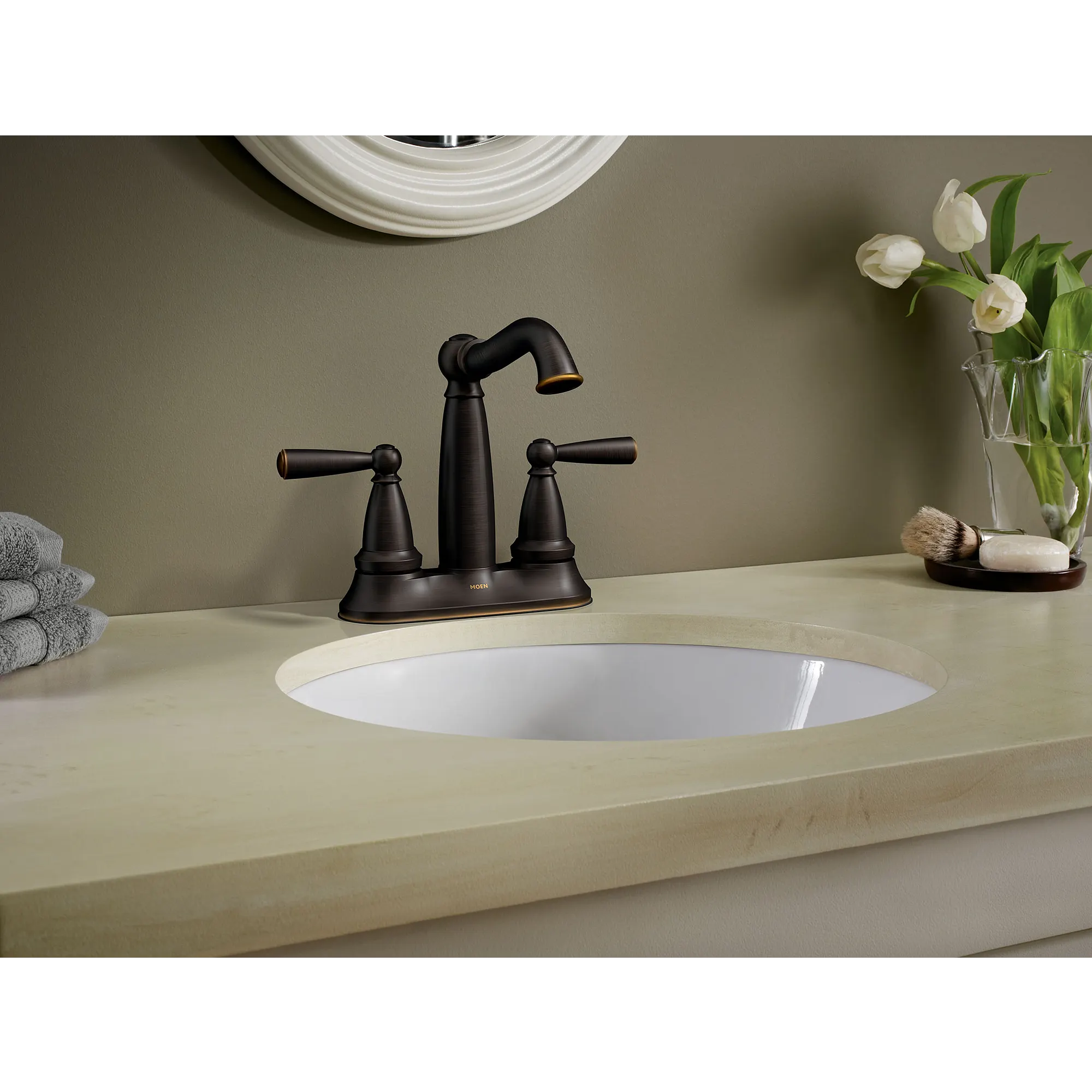 Vale Mediterranean Bronze (MB) Two-Handle Diverter Bathroom Faucet - Image 3
