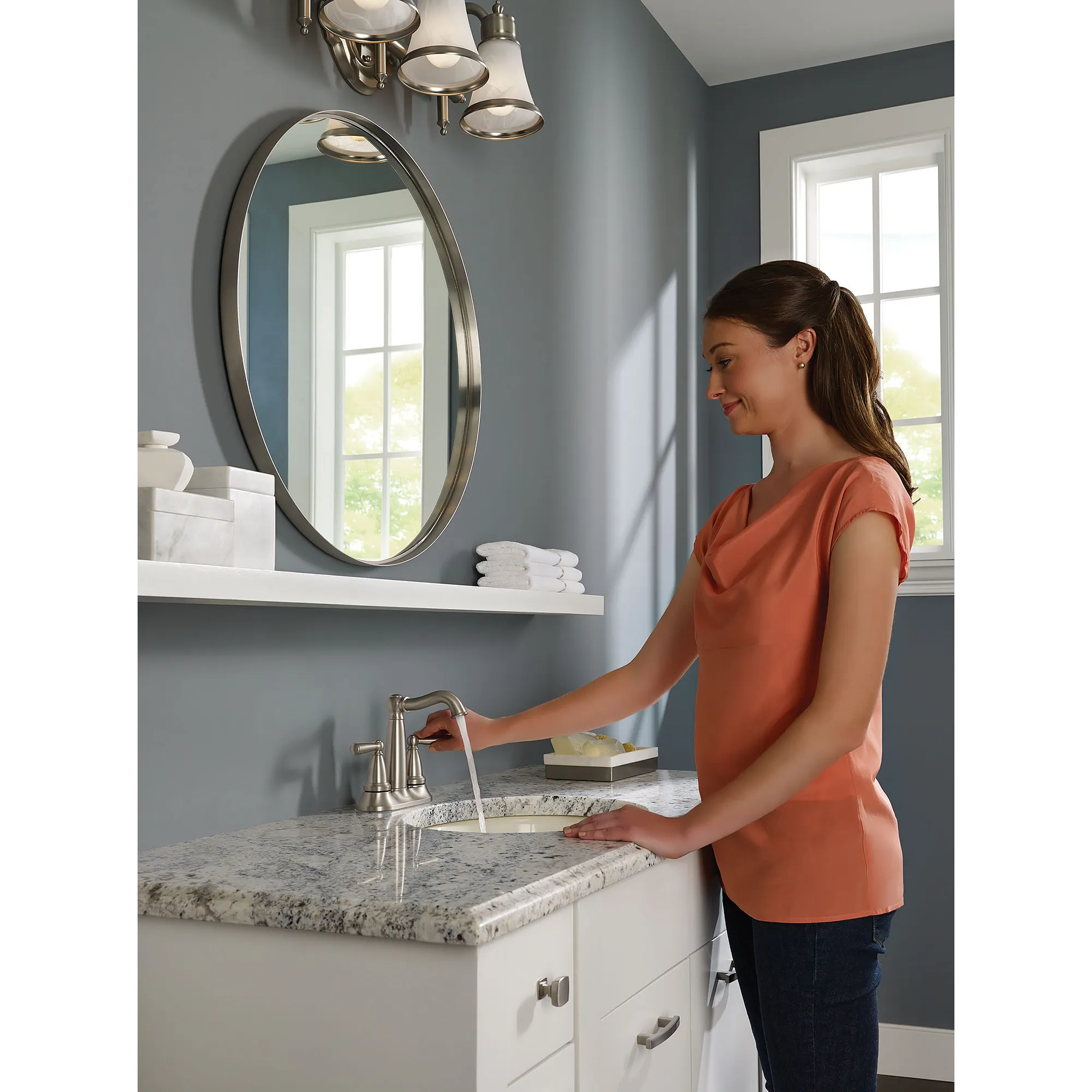 Vale Spot Resist Stainless (MB) Two-Handle Low Arc Bathroom Faucet - Image 4