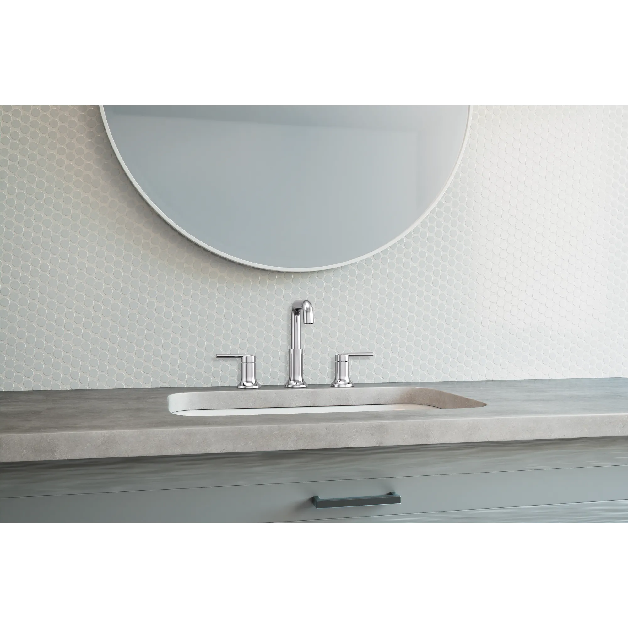 Zyla Chrome two-handle high arc bathroom faucet - Image 3