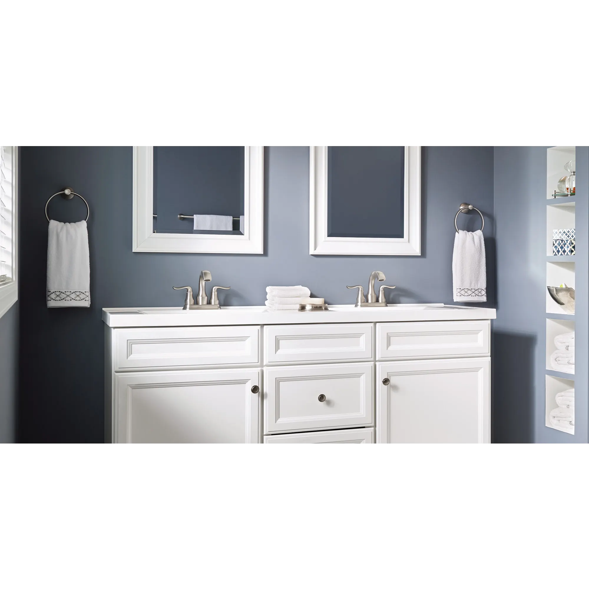 Hamden Spot Resist Brushed Nickel Two-Handle High Arc Bathroom Faucet - Image 6