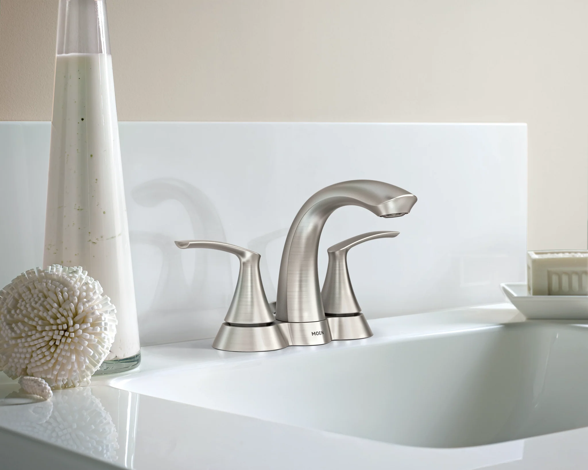 Darcy Chrome two-handle high arc bathroom faucet - Image 5