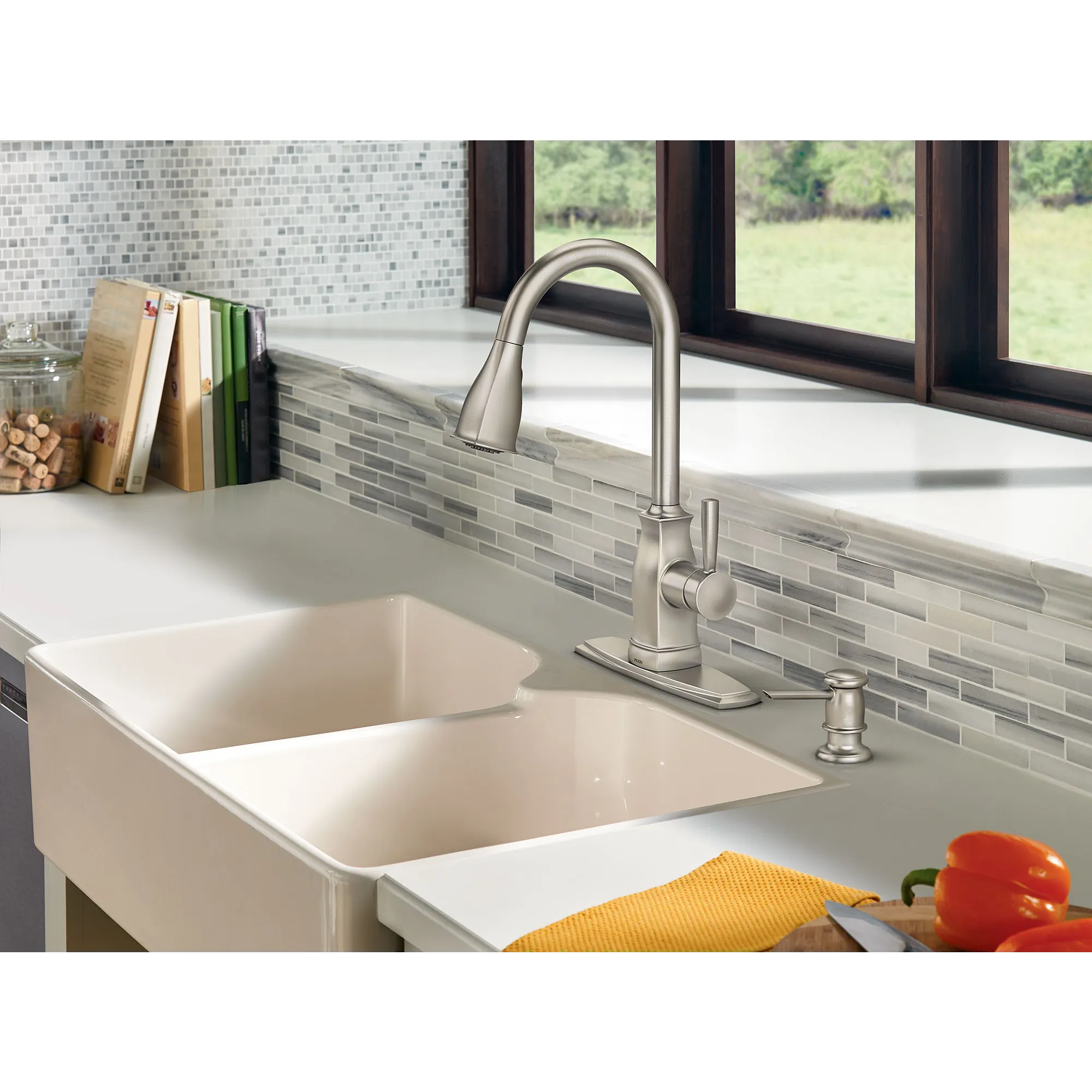 Hensley Mediterranean Bronze (MB) One-Handle High Arc Pulldown Kitchen Faucet - Image 6