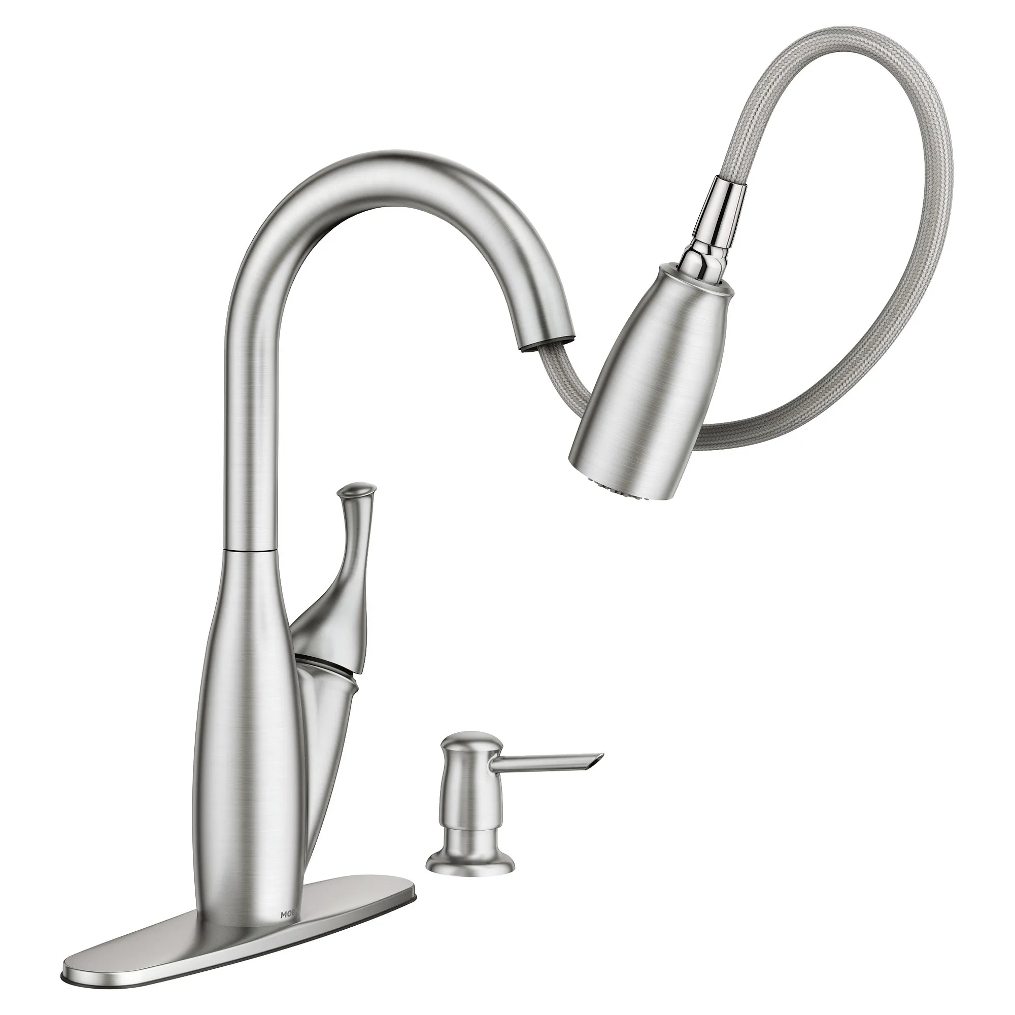 Mediterranean bronze one-handle high arc pulldown kitchen faucet - Image 4