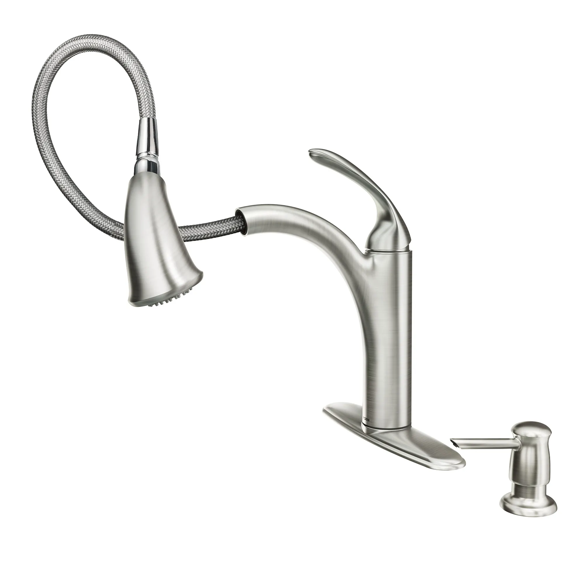 Kinzel Chrome one-handle low arc pullout kitchen faucet - Image 21