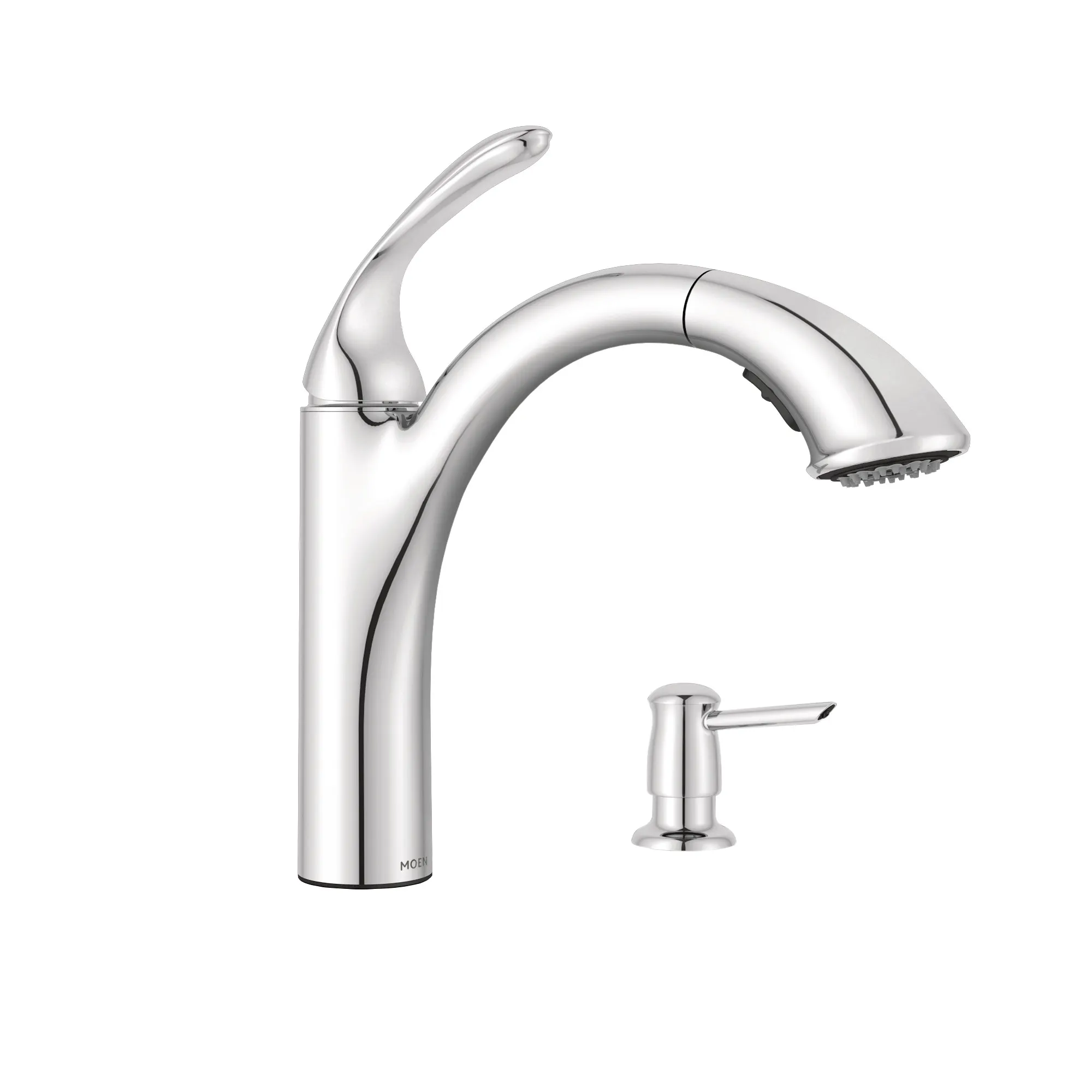 Kinzel Chrome one-handle low arc pullout kitchen faucet - Image 5