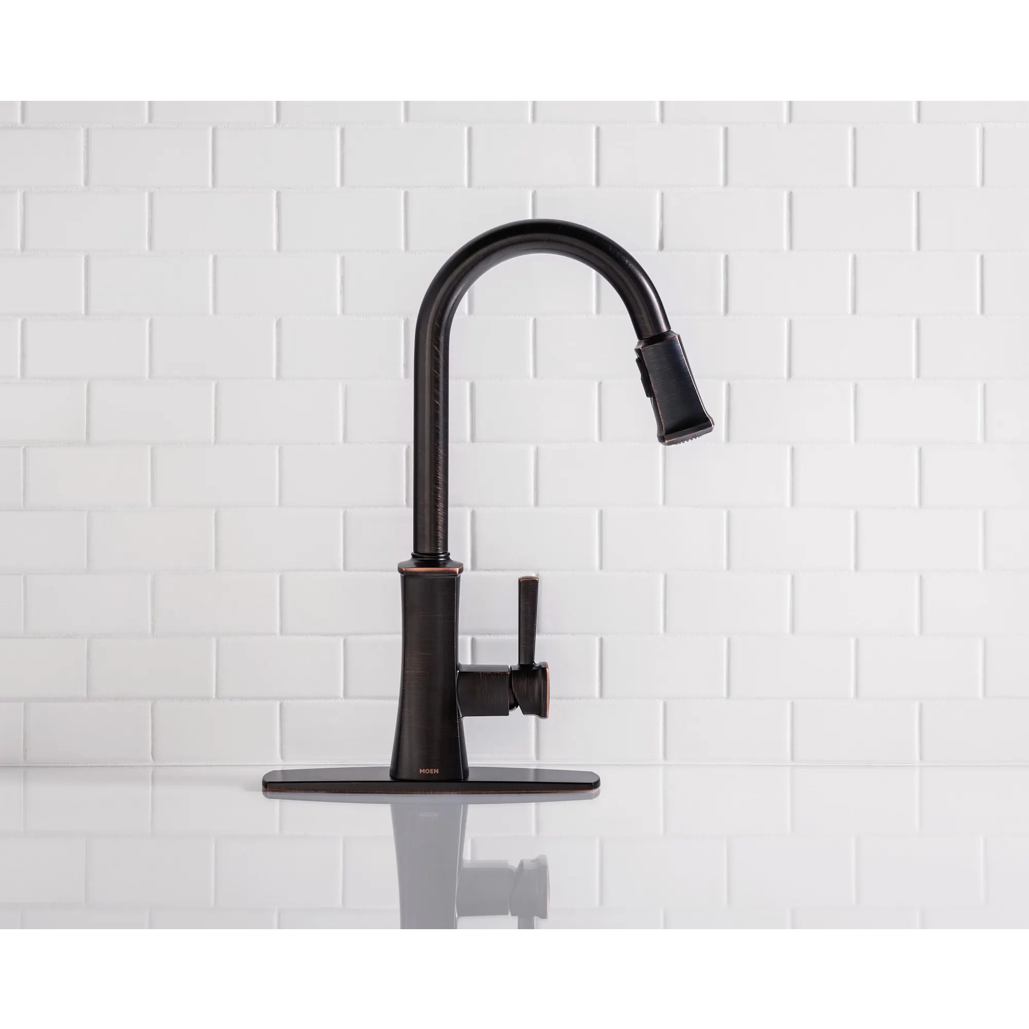 Bridgestone Mediterranean bronze one-handle high arc pulldown kitchen faucet - Image 7