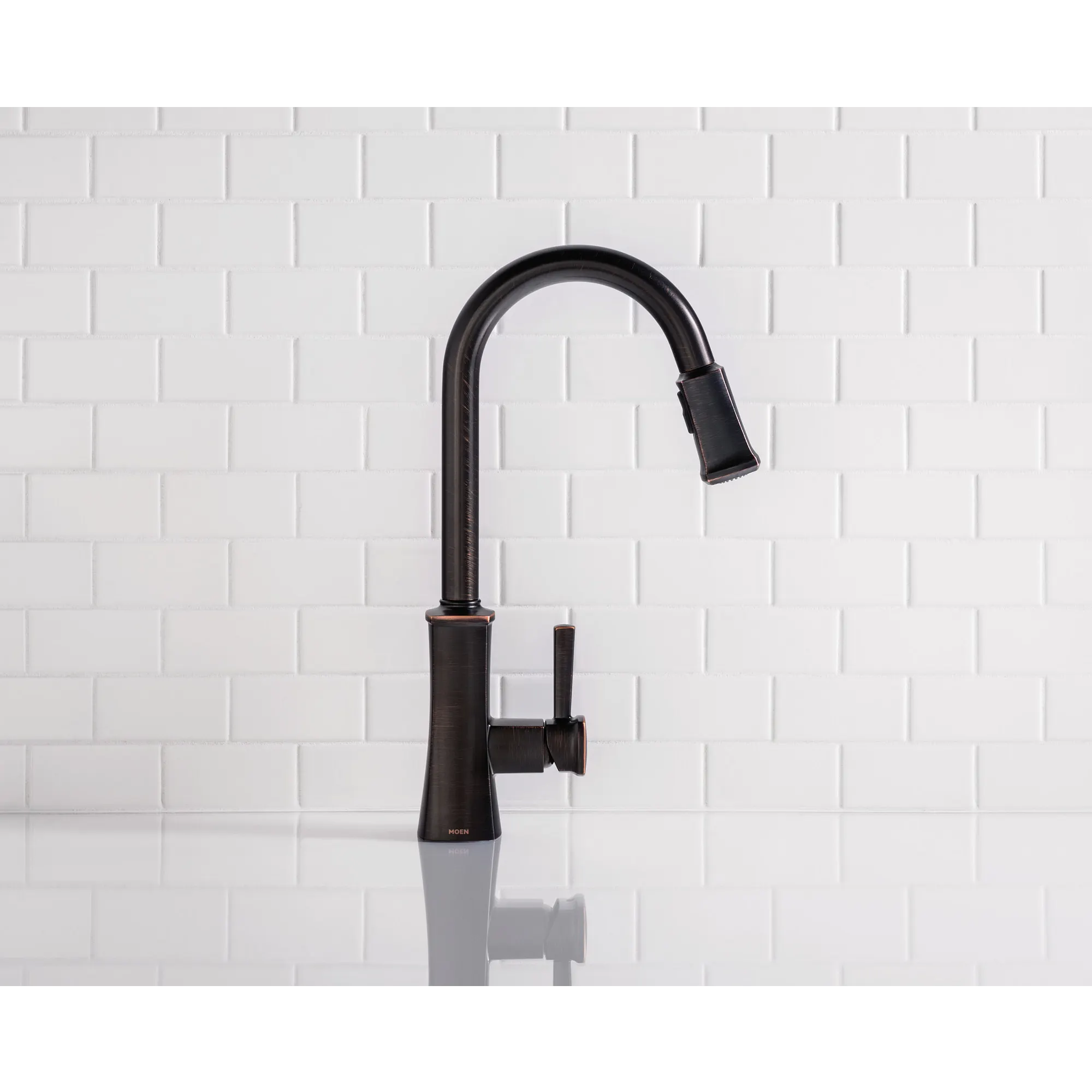 Bridgestone Mediterranean bronze one-handle high arc pulldown kitchen faucet - Image 8