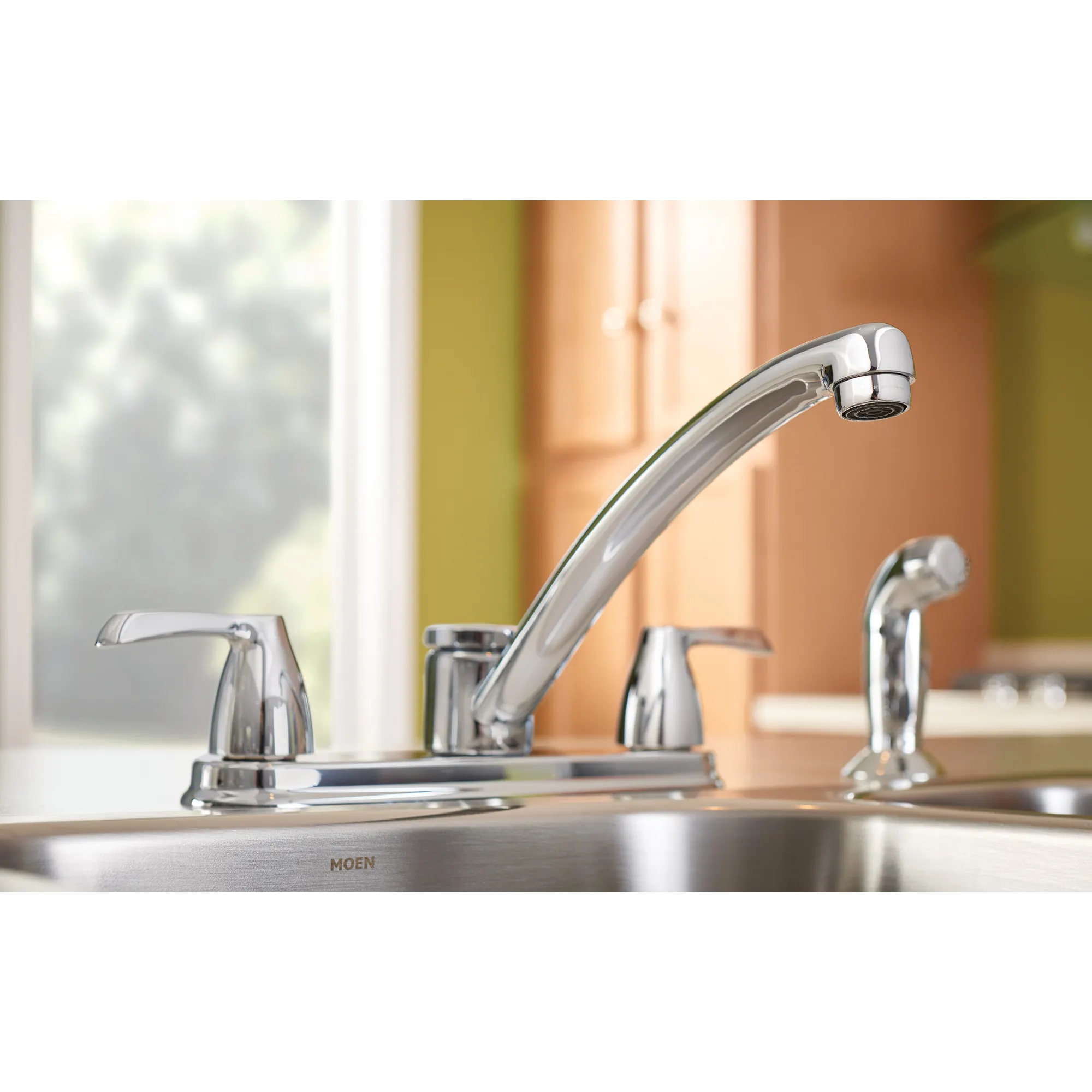 Adler Two-handle Low Arc Kitchen Faucet With Optional Knob Or Lever Handles - Image 6
