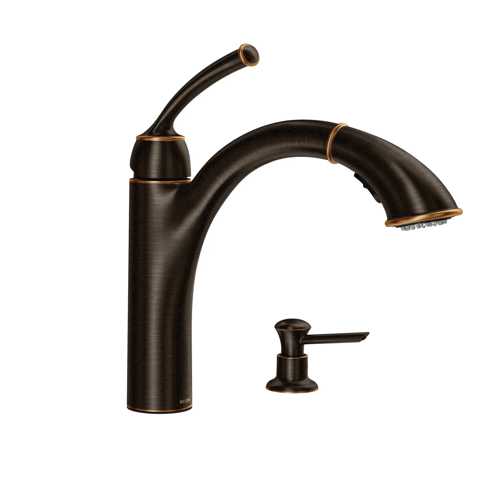 Sullivan Mediterranean Bronze One-Handle Pullout Kitchen Faucet - Image 2