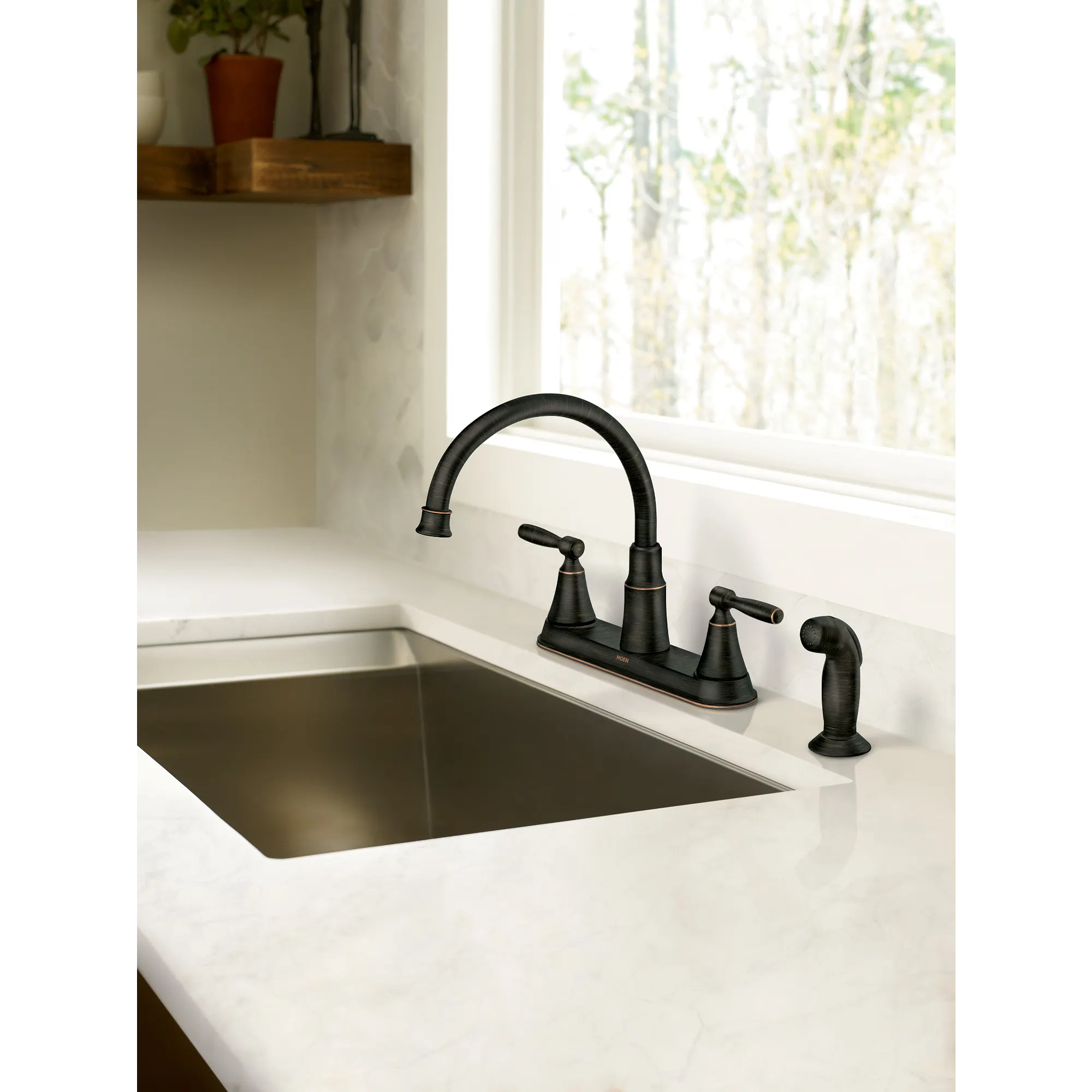Hutchinson Two-Handle High Arc Kitchen Faucet - Image 3