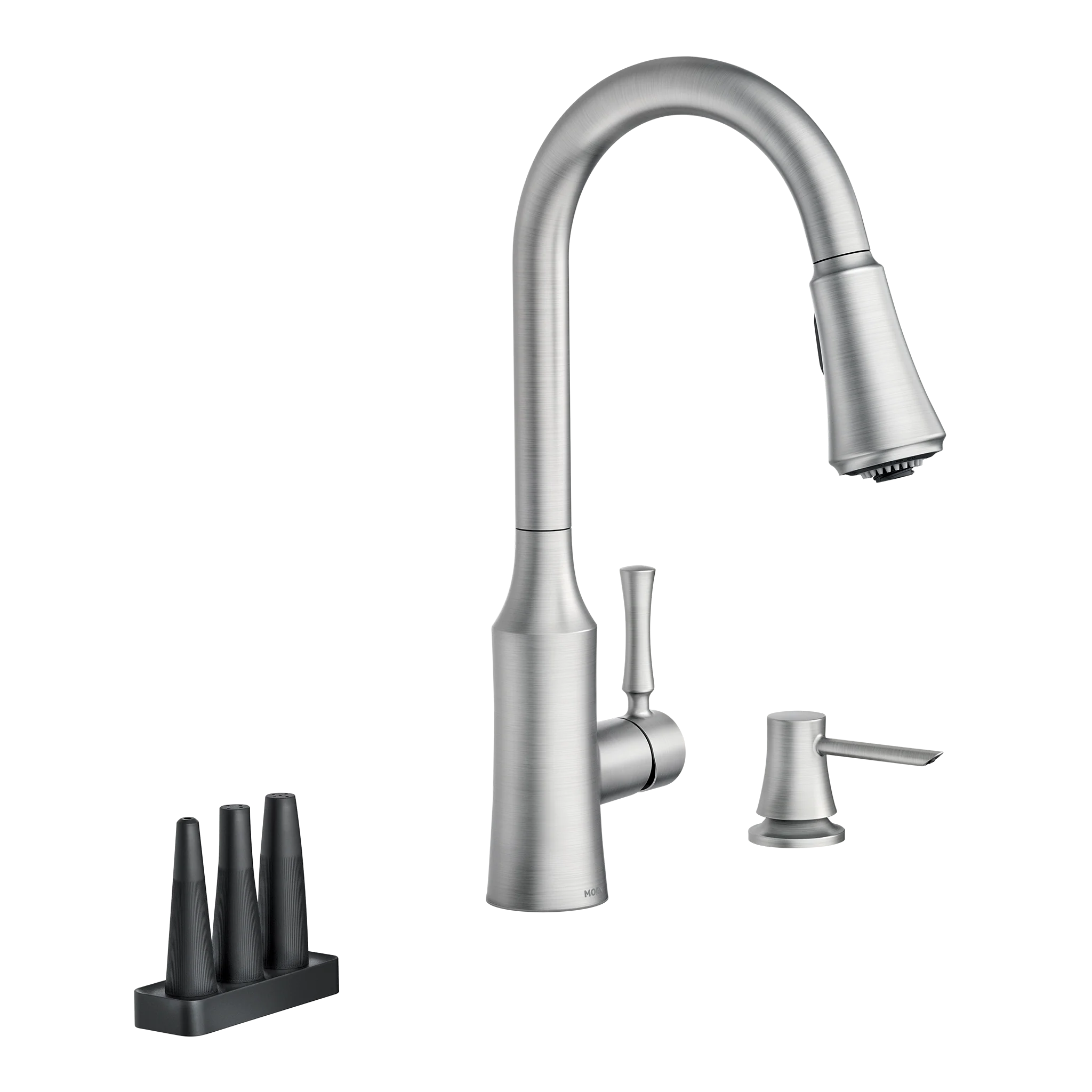 Venango Chrome One-Handle High Arc Pulldown Kitchen Faucet - Image 18
