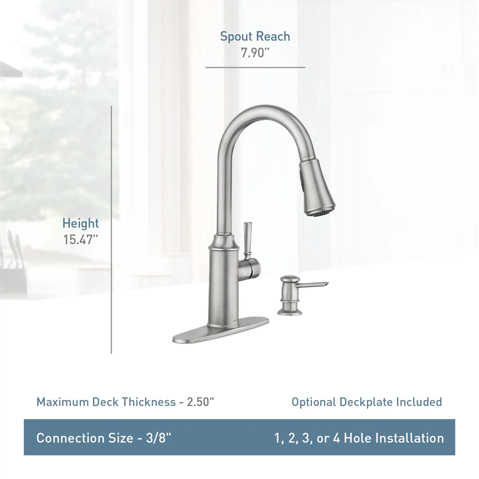 Zabelle One-handle Pulldown Kitchen Faucet - Image 10