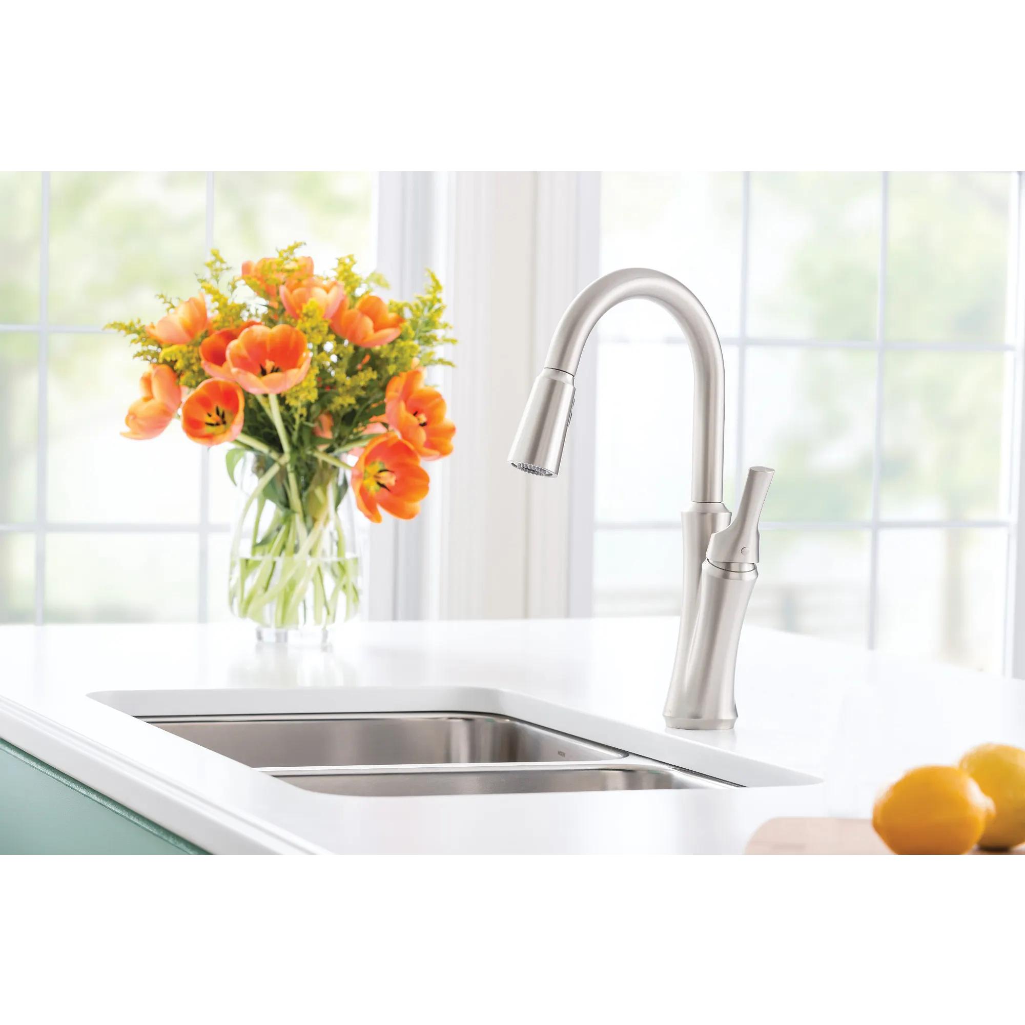 Benson Spot Resist Stainless One-Handle High Arc Pulldown Kitchen Faucet - Image 5