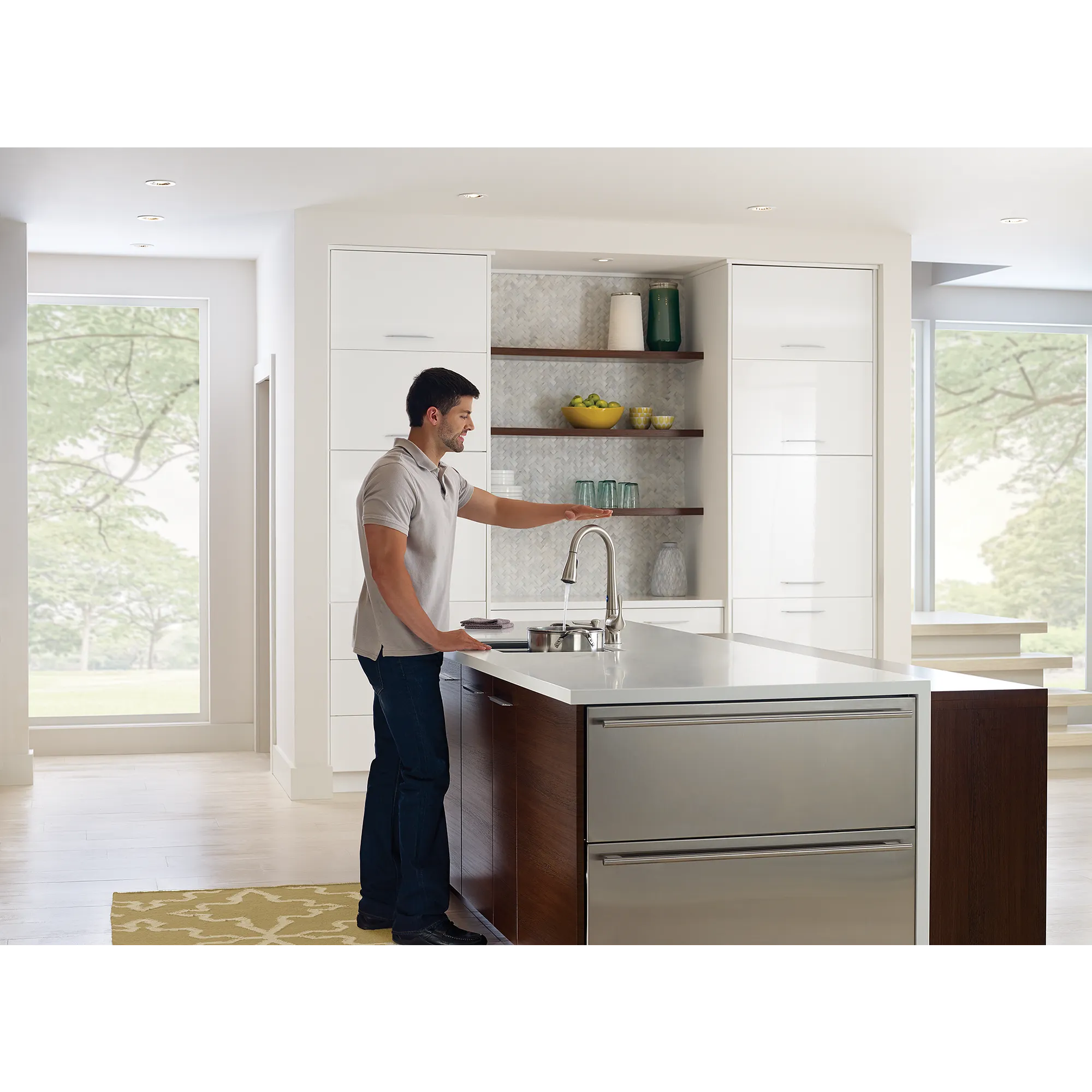 Ridgedale Spot Resist Stainless One-Handle High Arc Pulldown Kitchen Faucet - Image 3