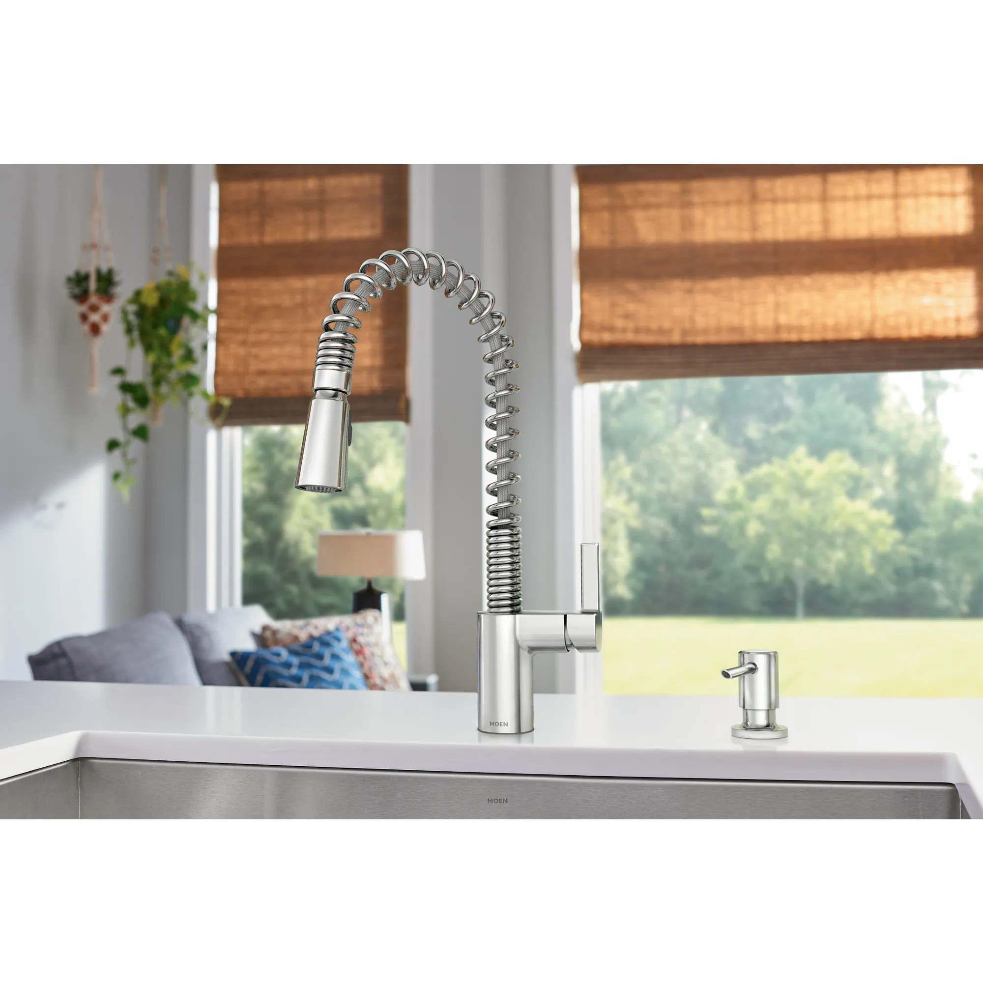 Irvine Chrome One-Handle High Arc Pulldown Kitchen Faucet - Image 15