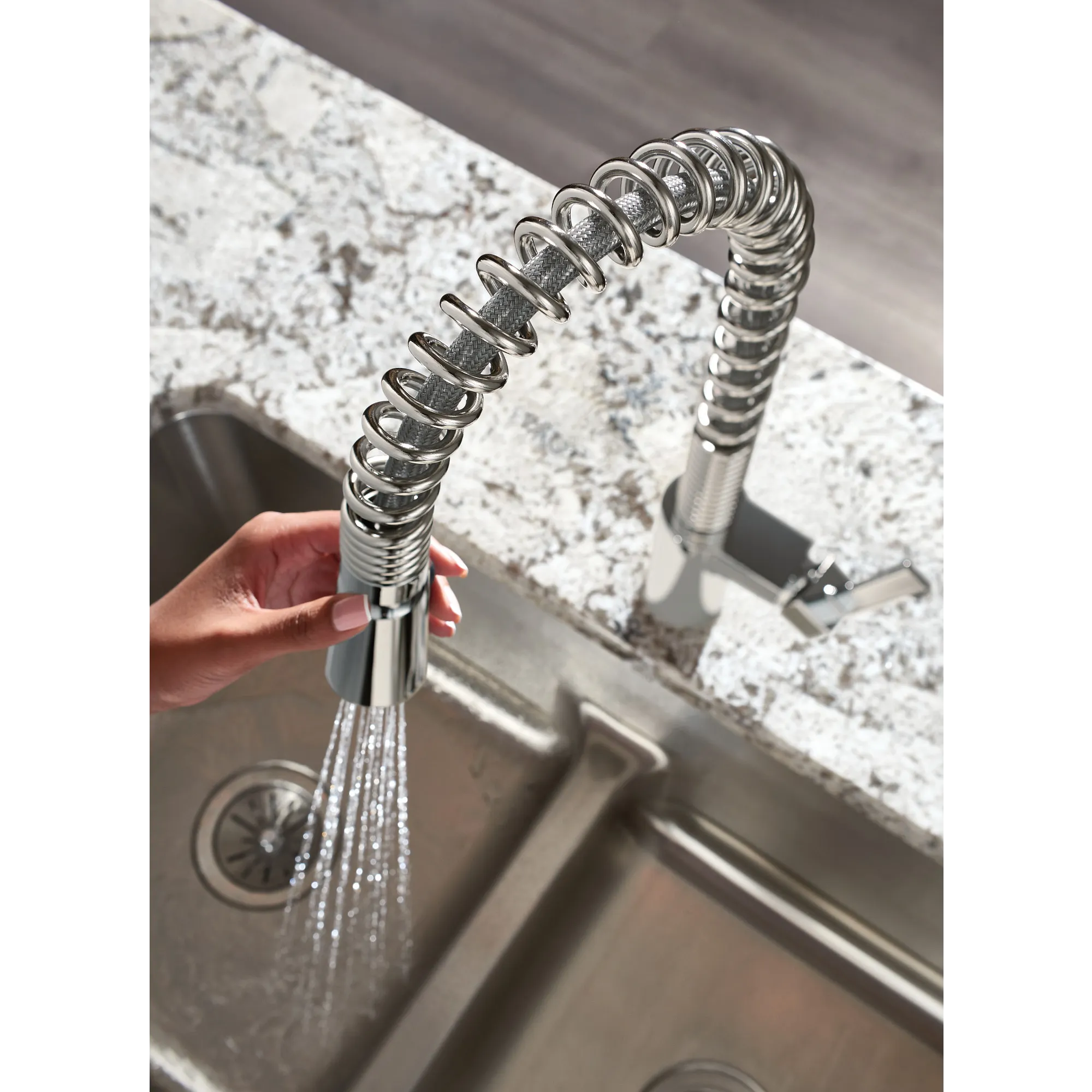 Irvine Chrome One-Handle High Arc Pulldown Kitchen Faucet - Image 8