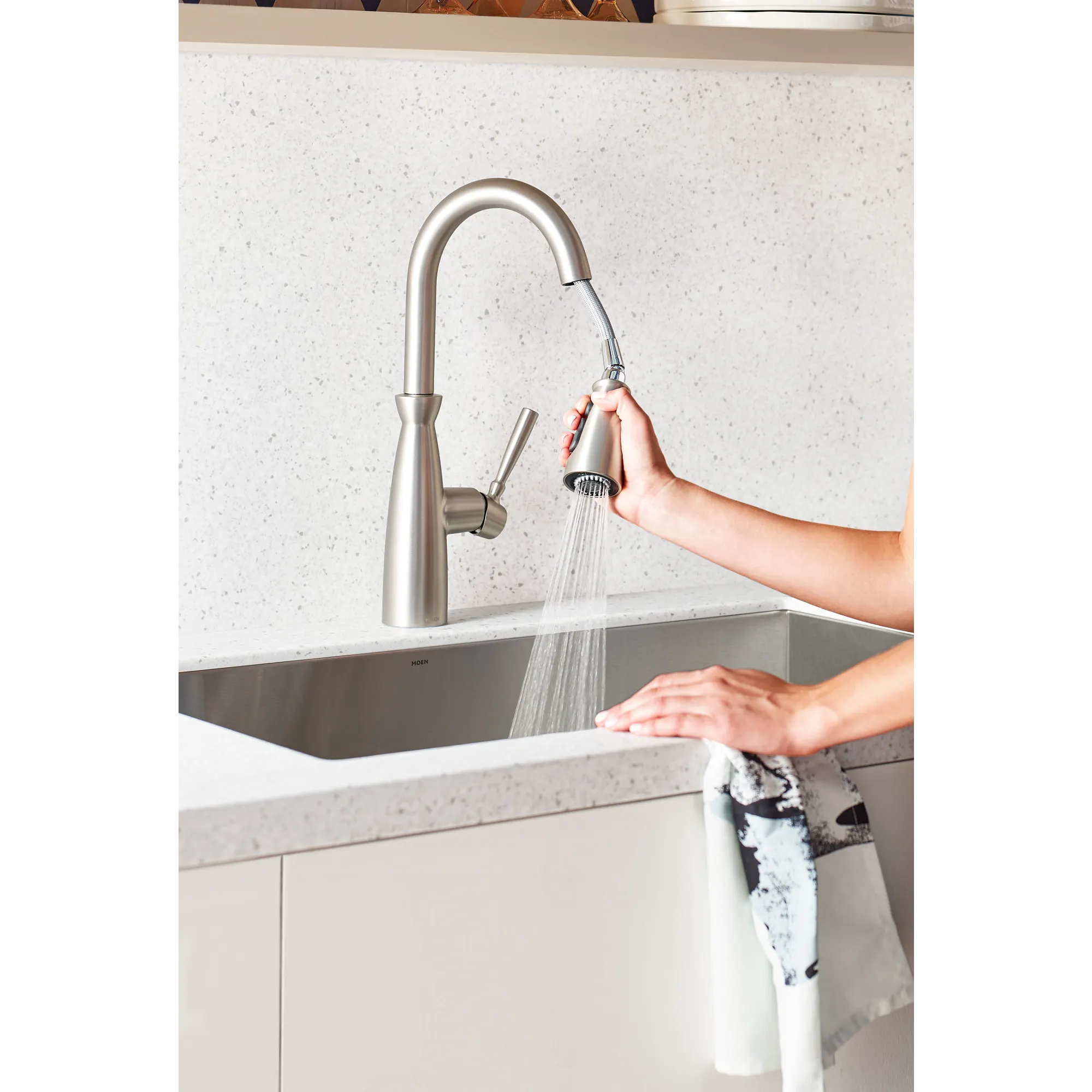 Surie One-handle High Arc Pulldown Kitchen Faucet - Image 9