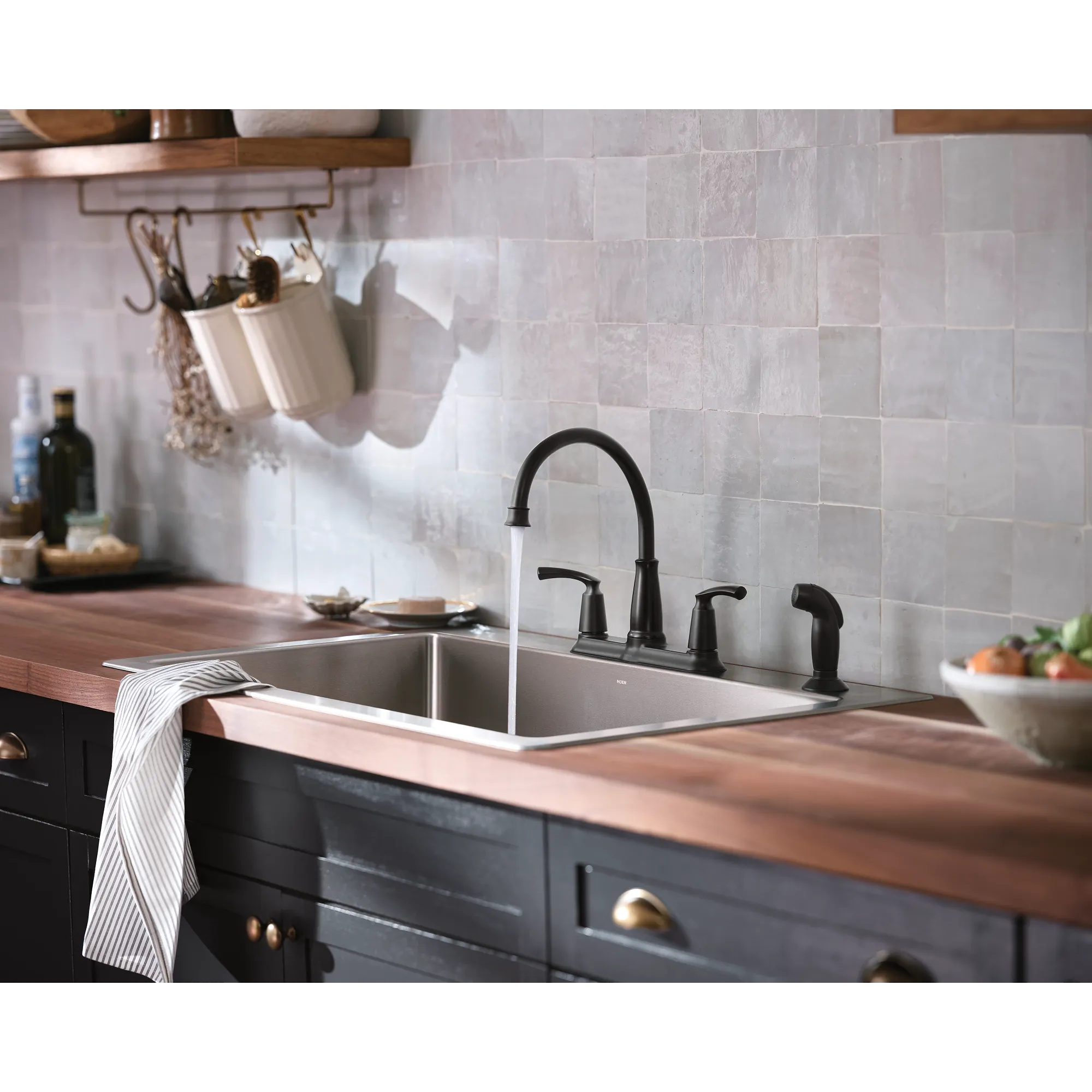 Bexley Matte black two-handle high arc kitchen faucet - Image 2