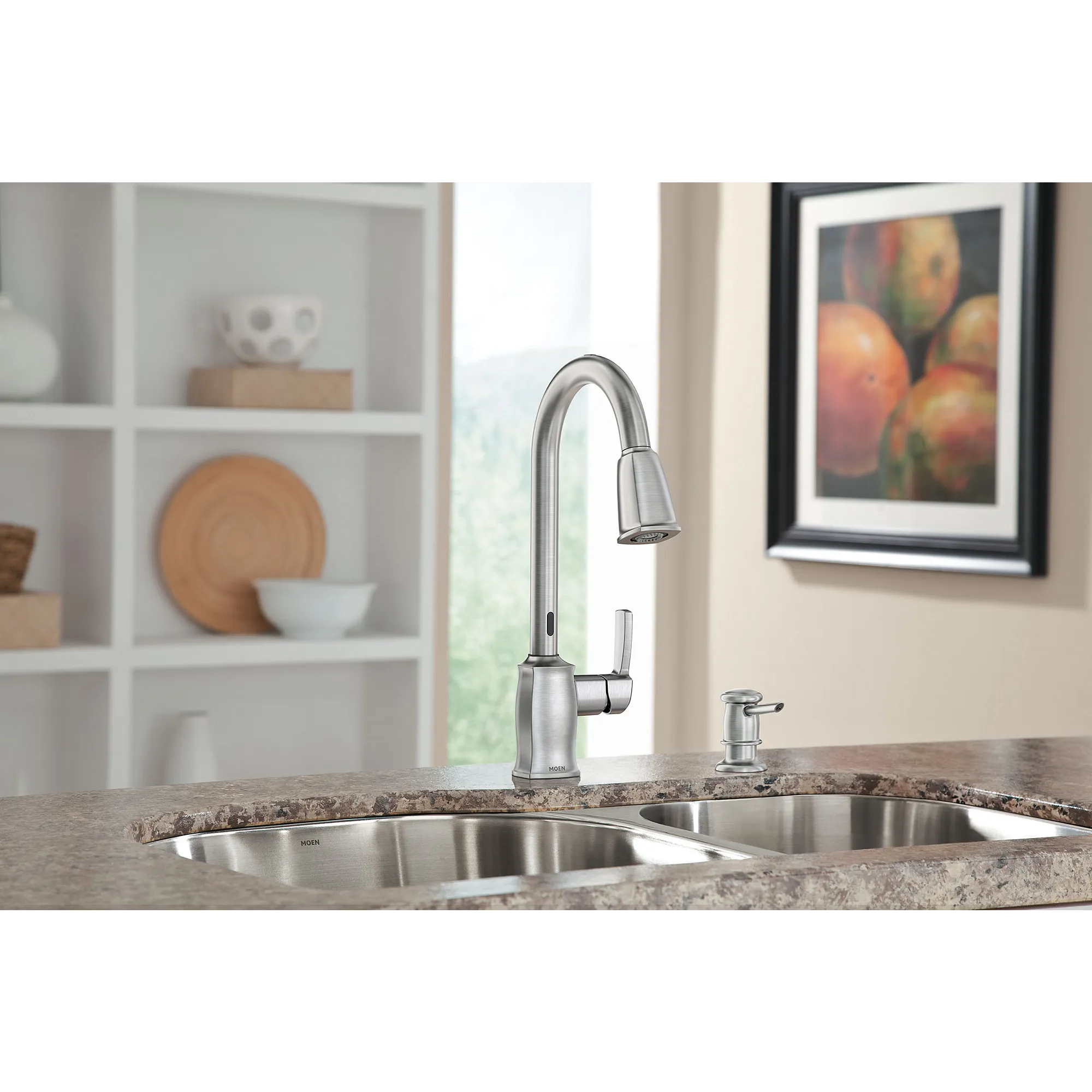 Spot resist stainless one-handle high arc pulldown kitchen faucet - Image 2