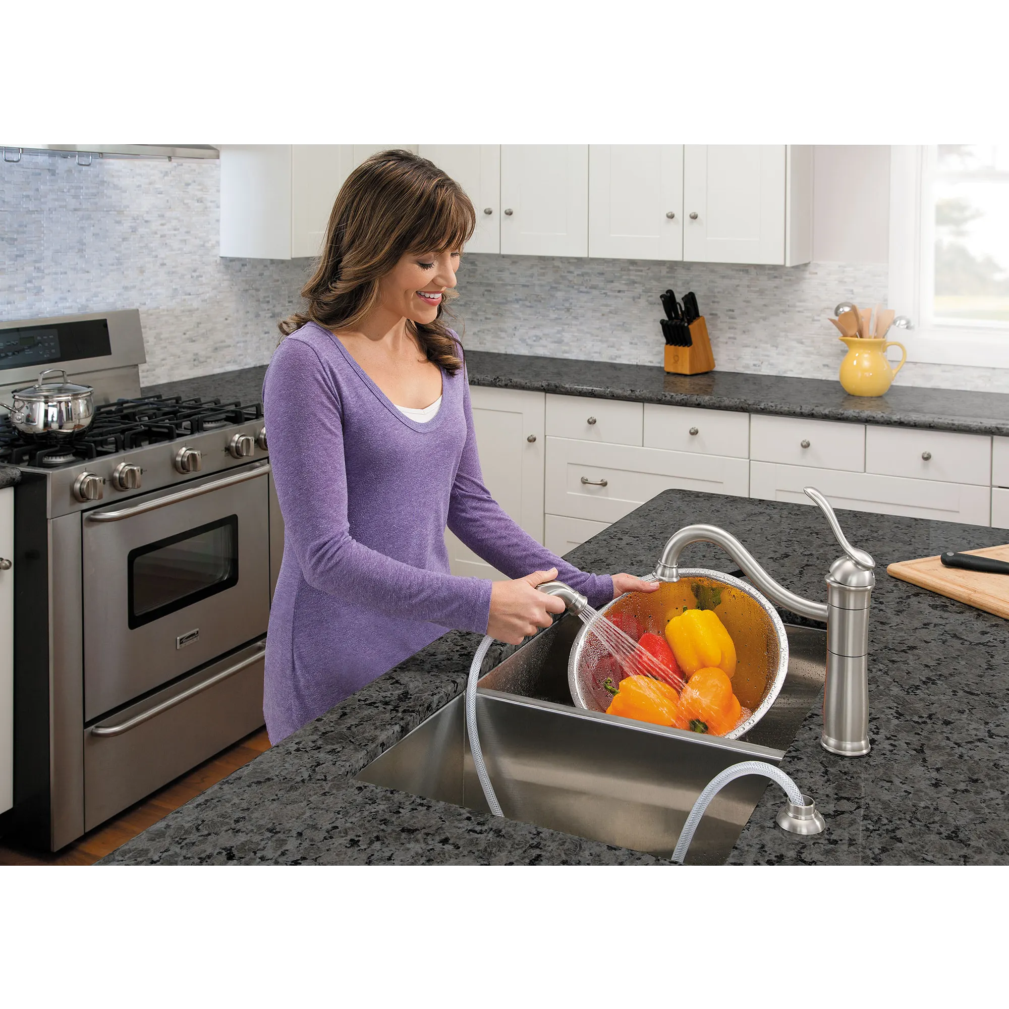 Walden Spot Resist Stainless (MB) One-Handle High Arc Kitchen Faucet - Image 12