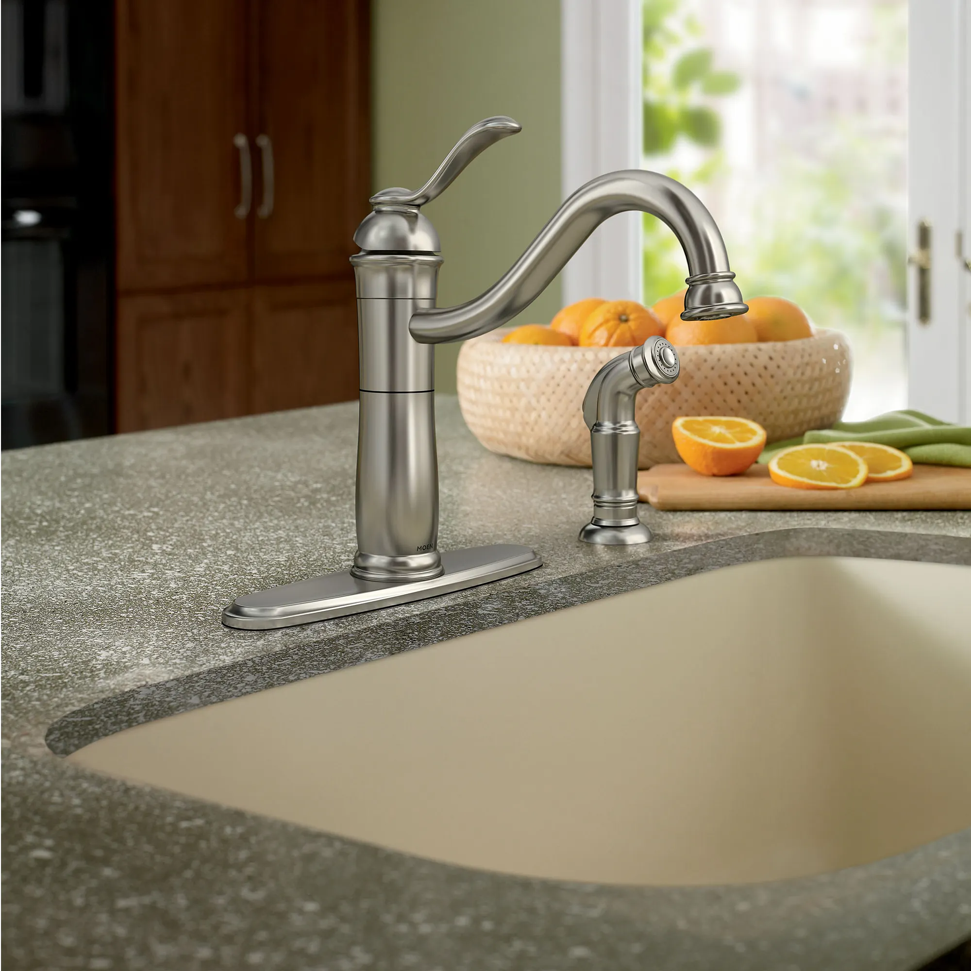 Walden Spot Resist Stainless (MB) One-Handle High Arc Kitchen Faucet - Image 9