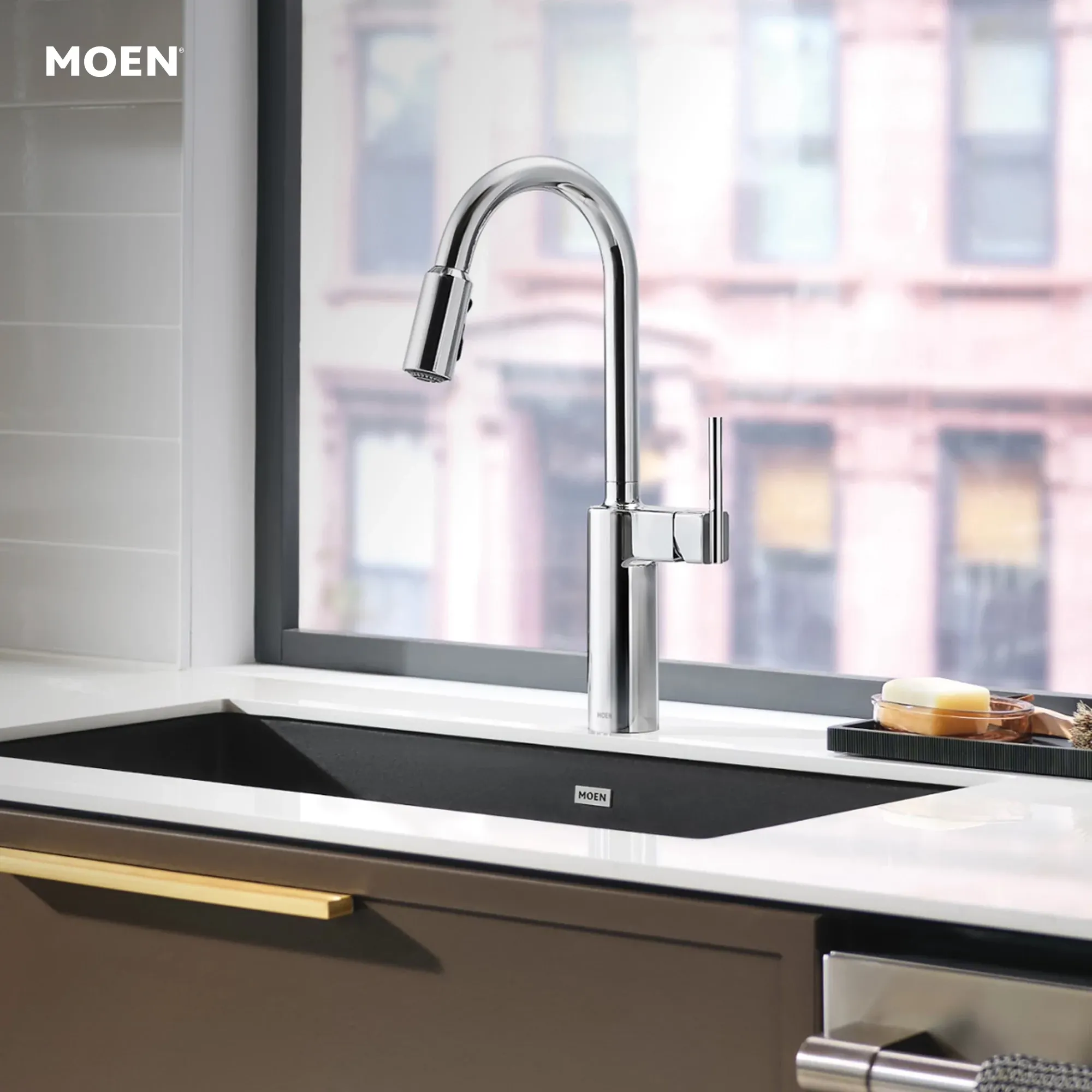 Inara One-handle High Arc Pulldown Kitchen Faucet - Image 2