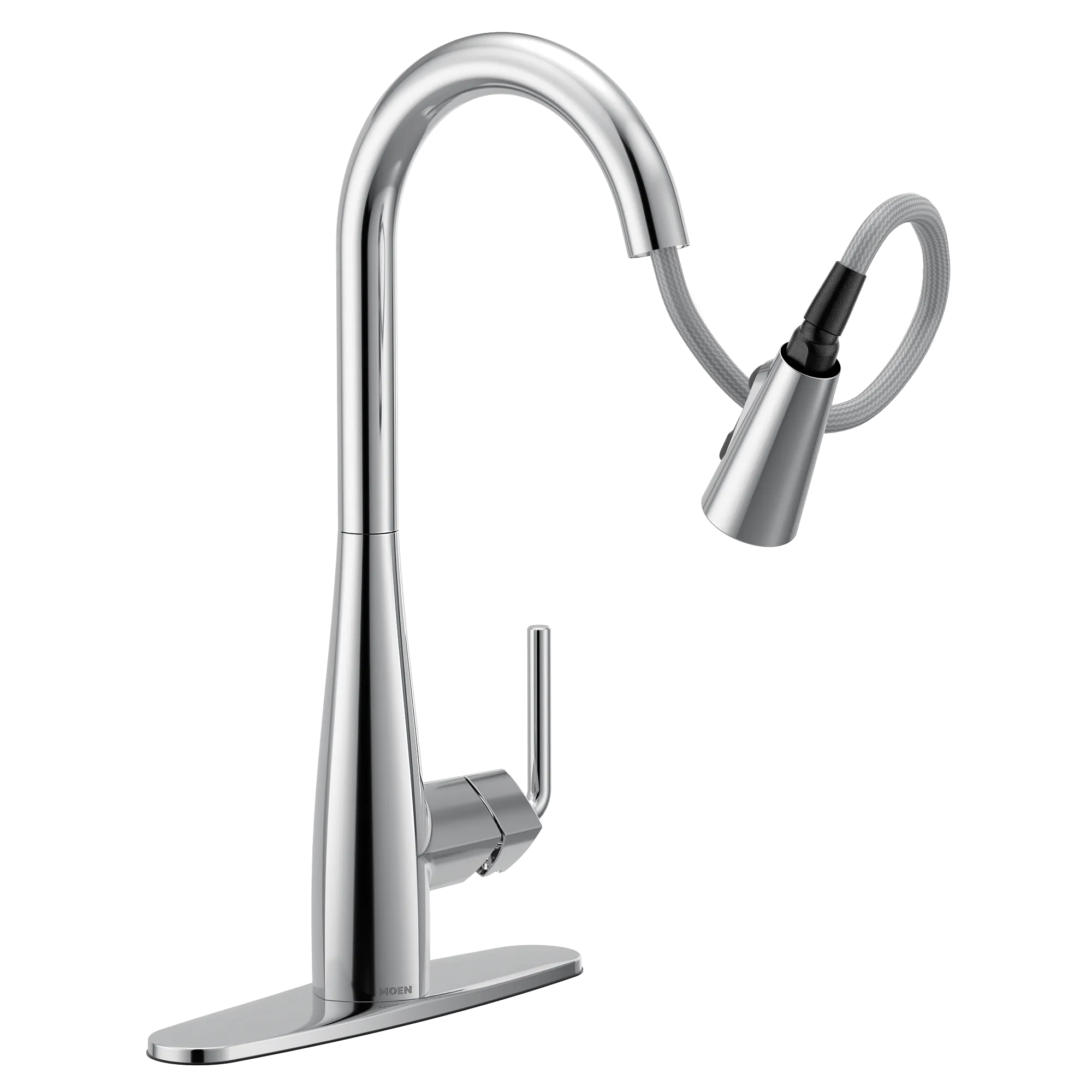 Maureen Chrome one-handle high arc pulldown kitchen faucet - Image 2