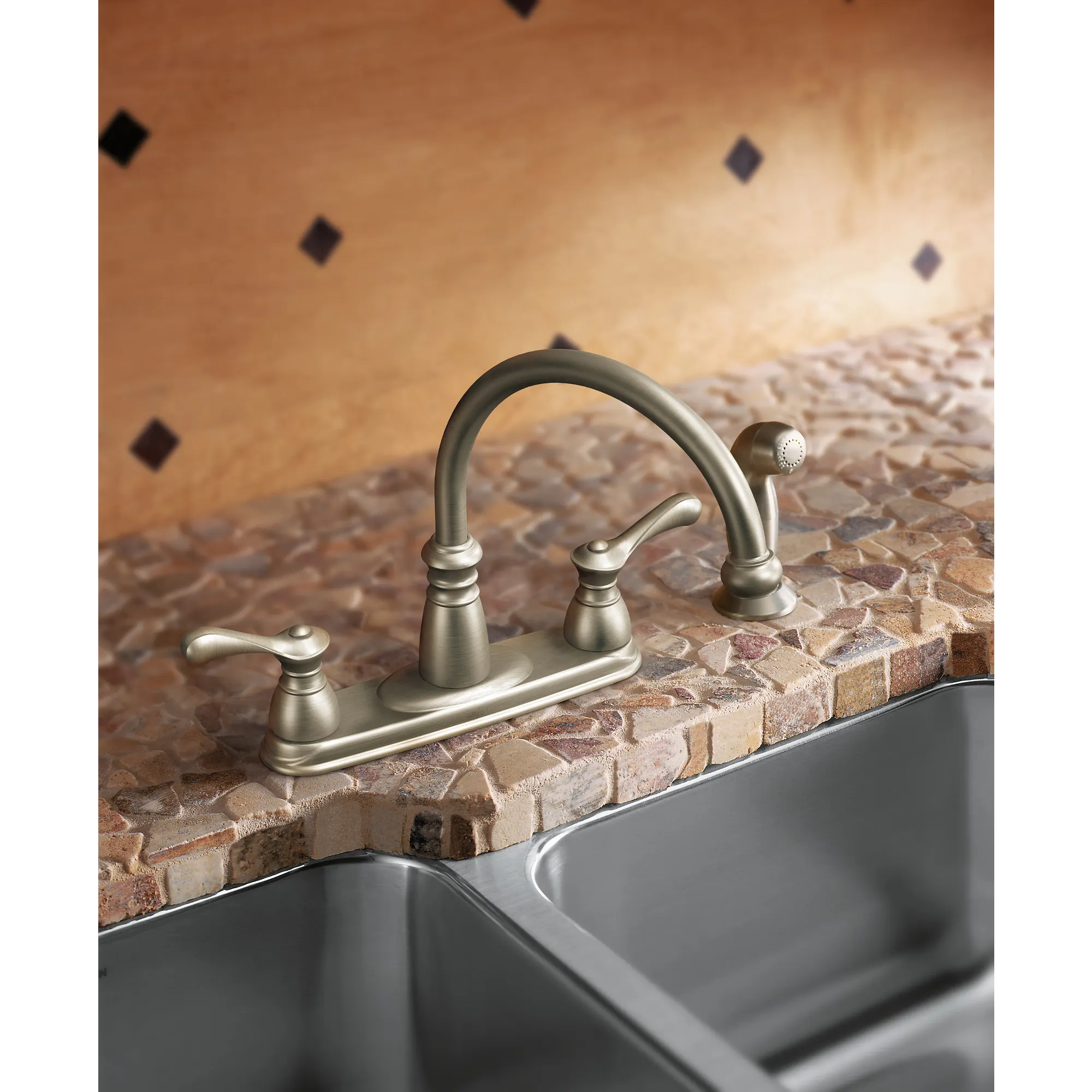 Lexie Chrome two-handle high arc kitchen faucet - Image 2