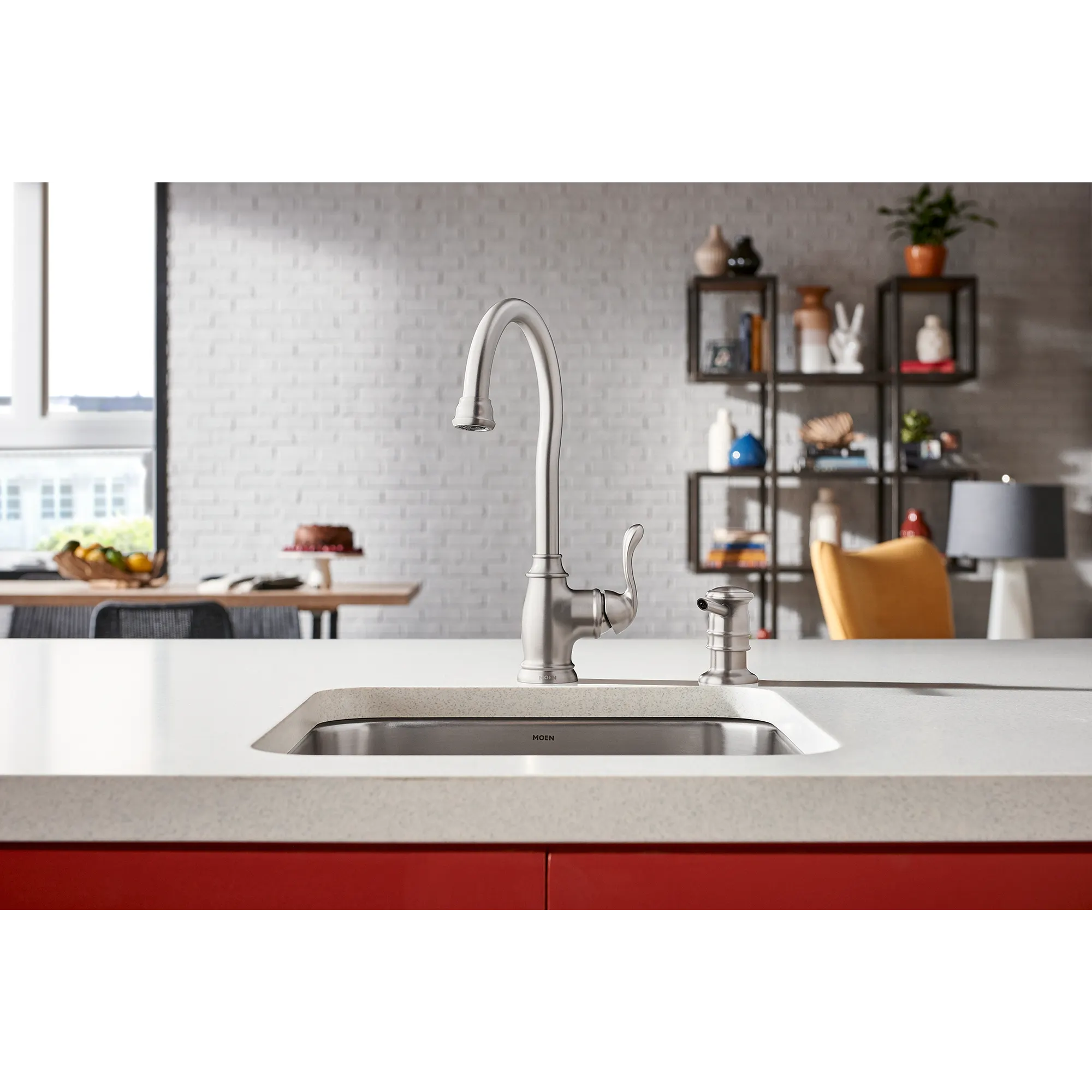 Anabelle Spot resist stainless/softgrip one-handle high arc single mount bar faucet - Image 3