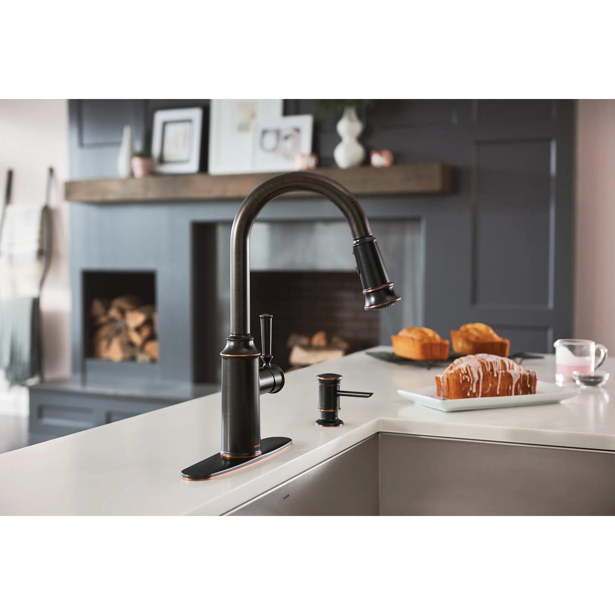 Glenshire Chrome one-handle high arc pulldown kitchen faucet - Image 10